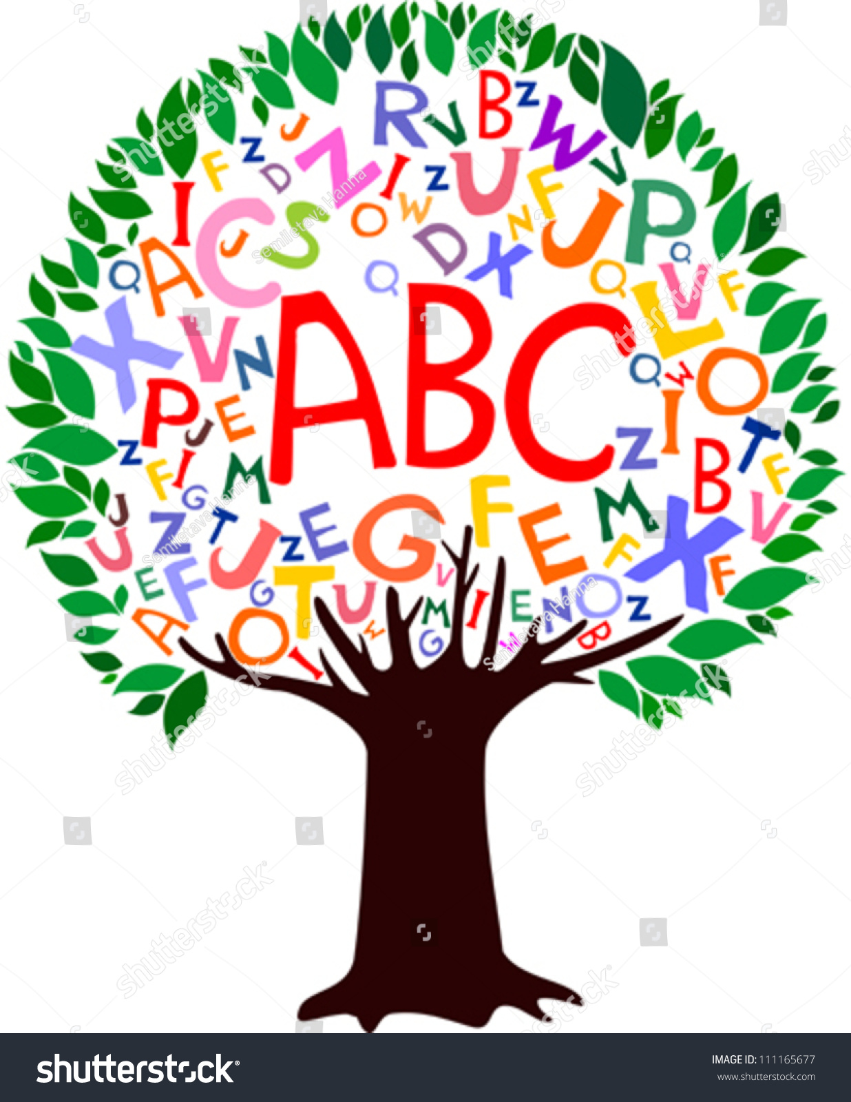 Abstract Tree Colorful Letters Isolated On Stock Vector 111165677 ...
