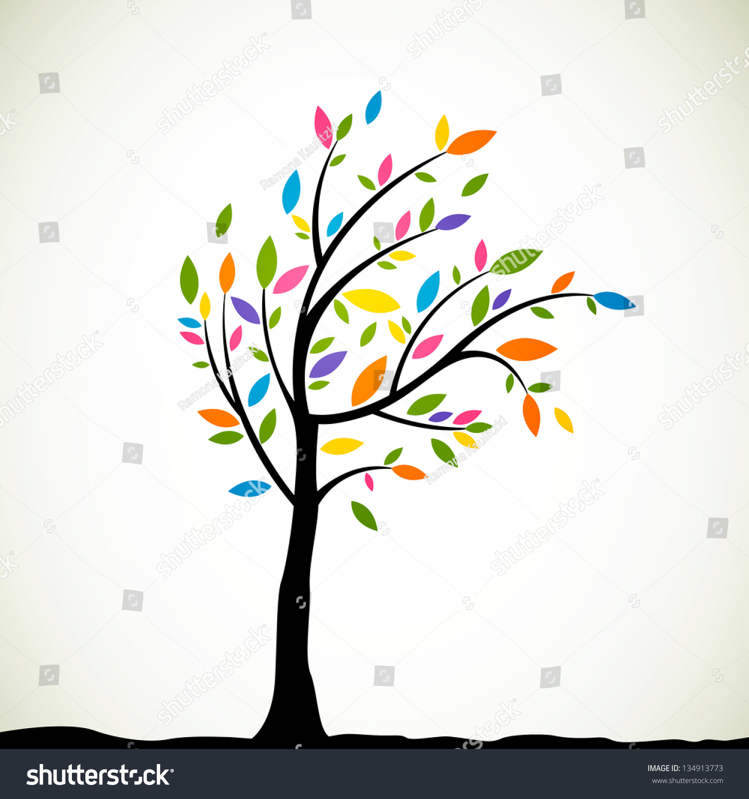 Vector Illustration Abstract Tree Stock Vector 134913773 - Shutterstock