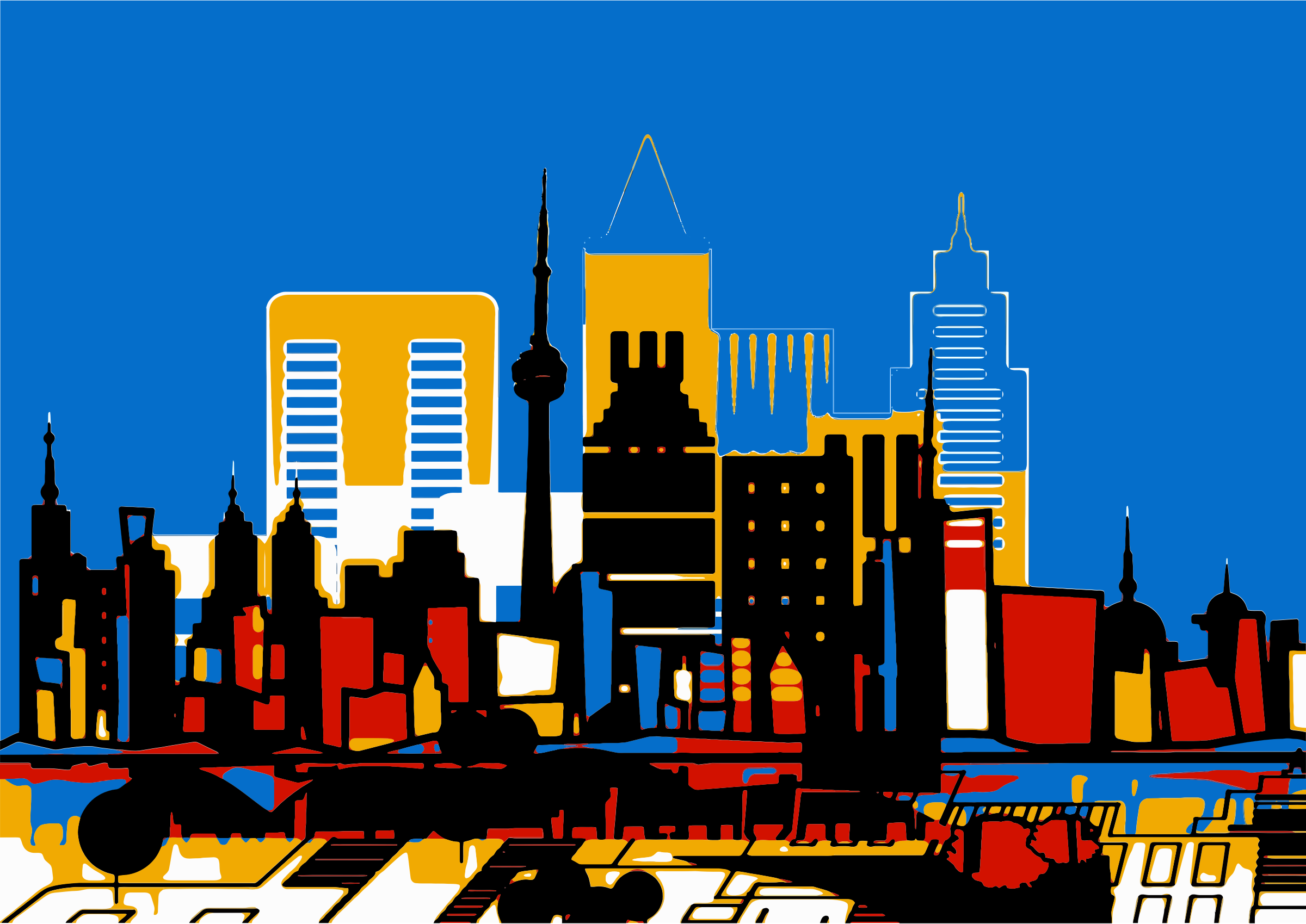 Clipart - Abstract Colorful Architecture City Skyline