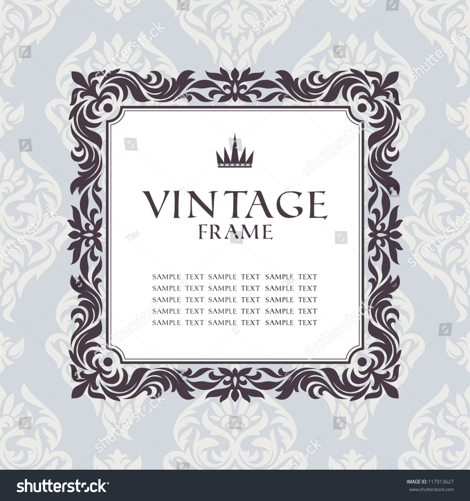 Abstract Vintage Frame Vector Illustration Stock Vector 117913627 ...