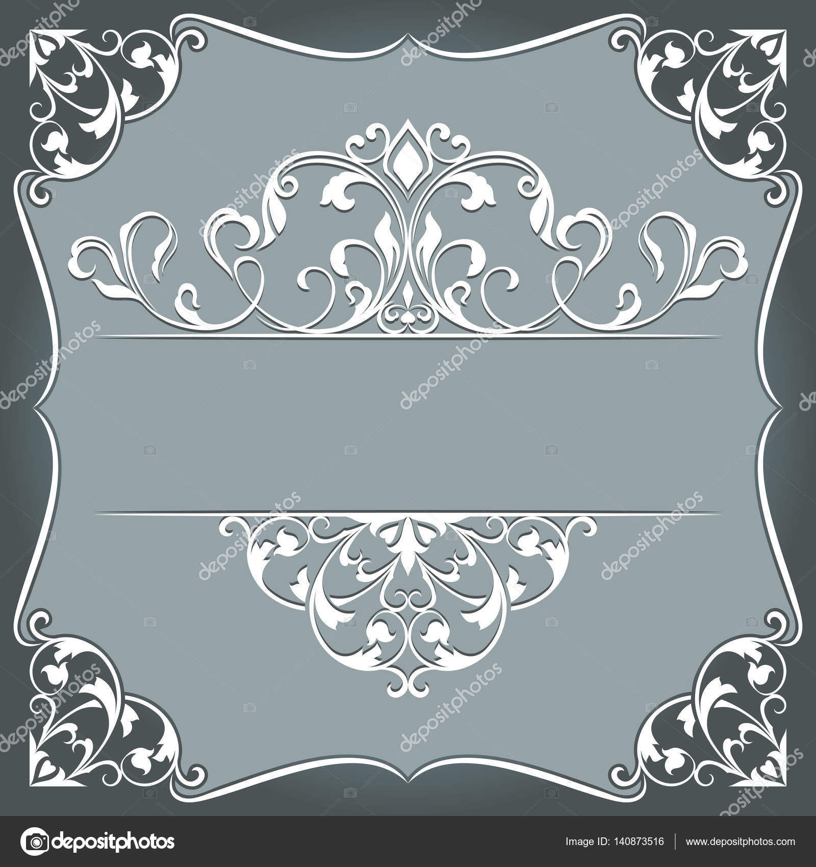 Abstract vintage frame vector templates with copy space. — Stock ...