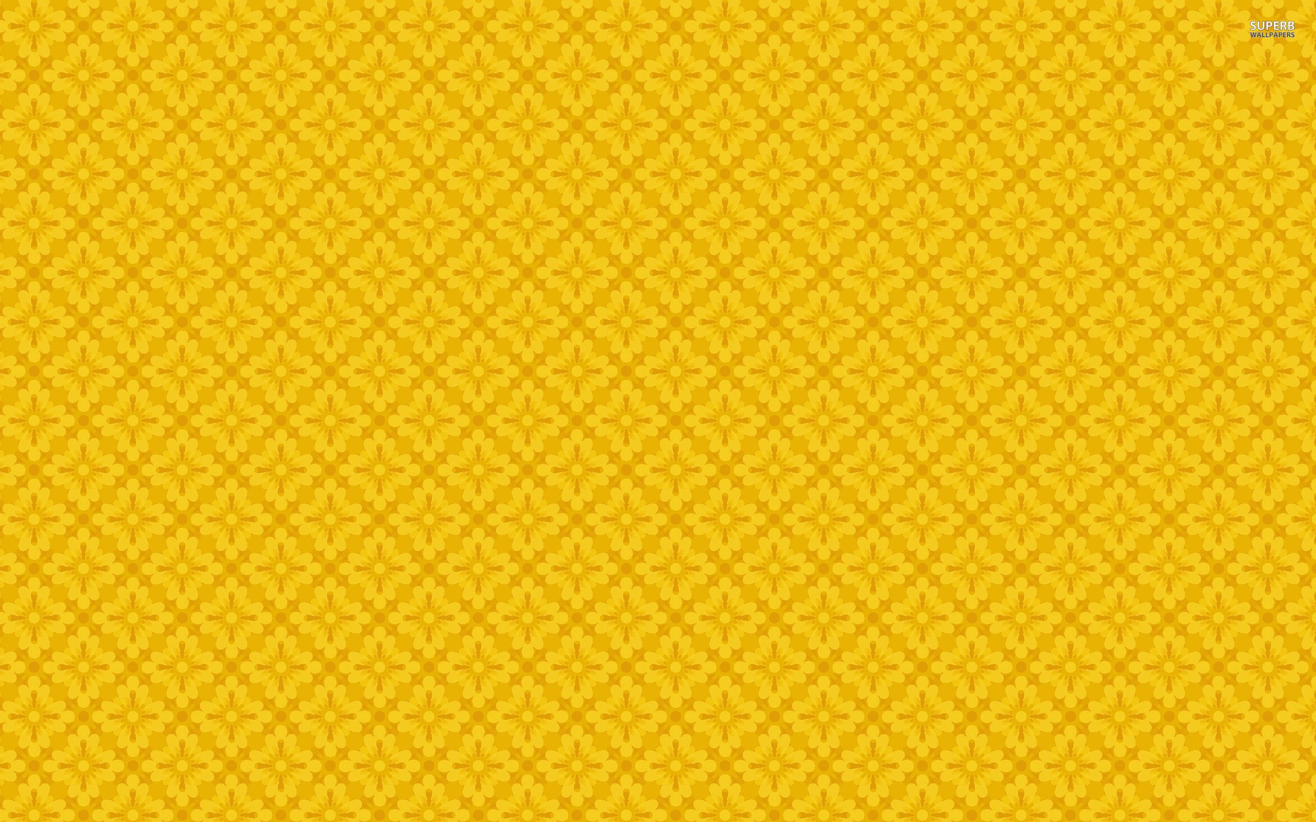 Floral Pattern Yellow Abstracts - WallDevil