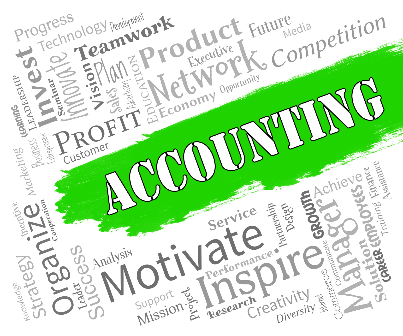 Accounting words indicates bookkeeping tax and auditing photo