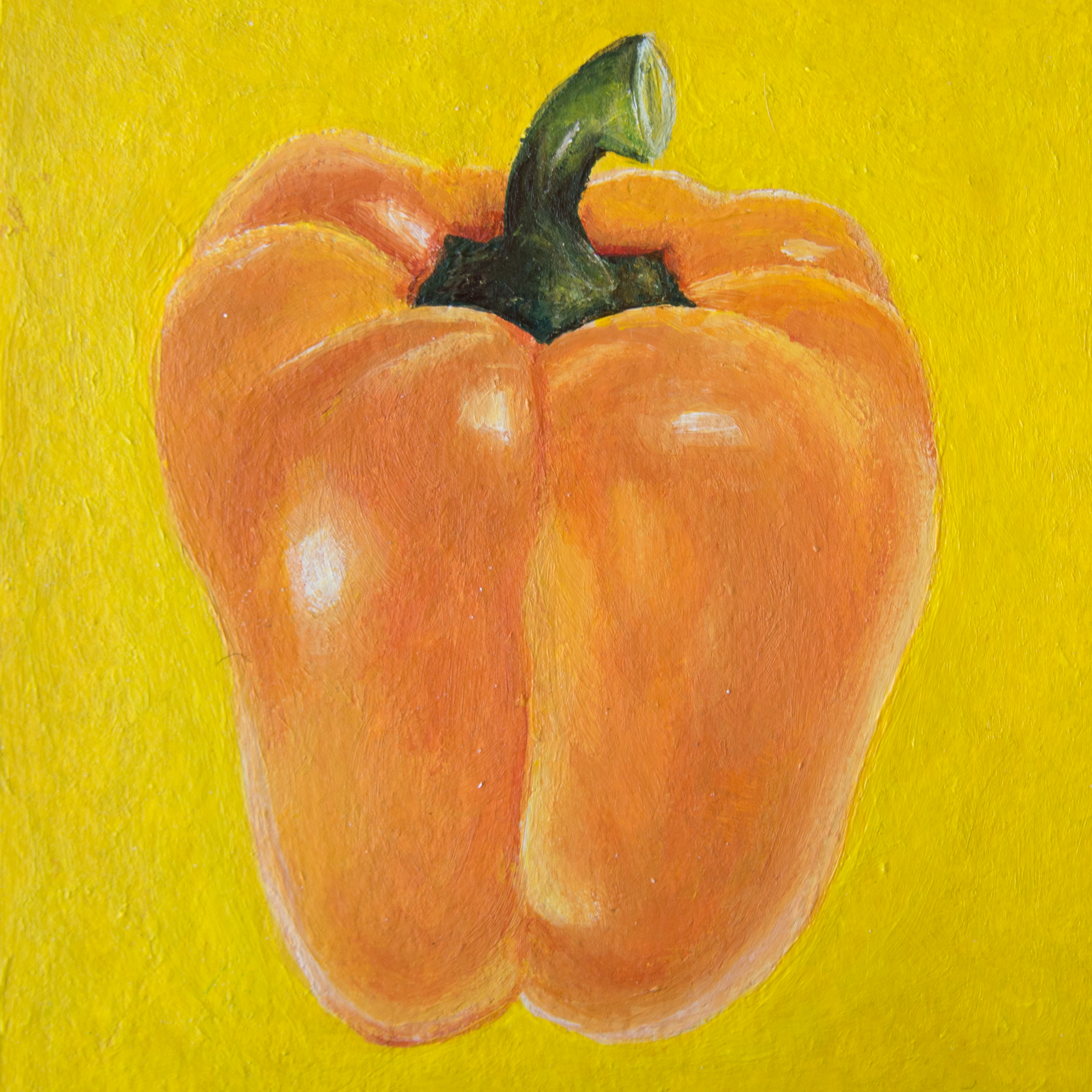 Acrylic painting of yellow pepper photo