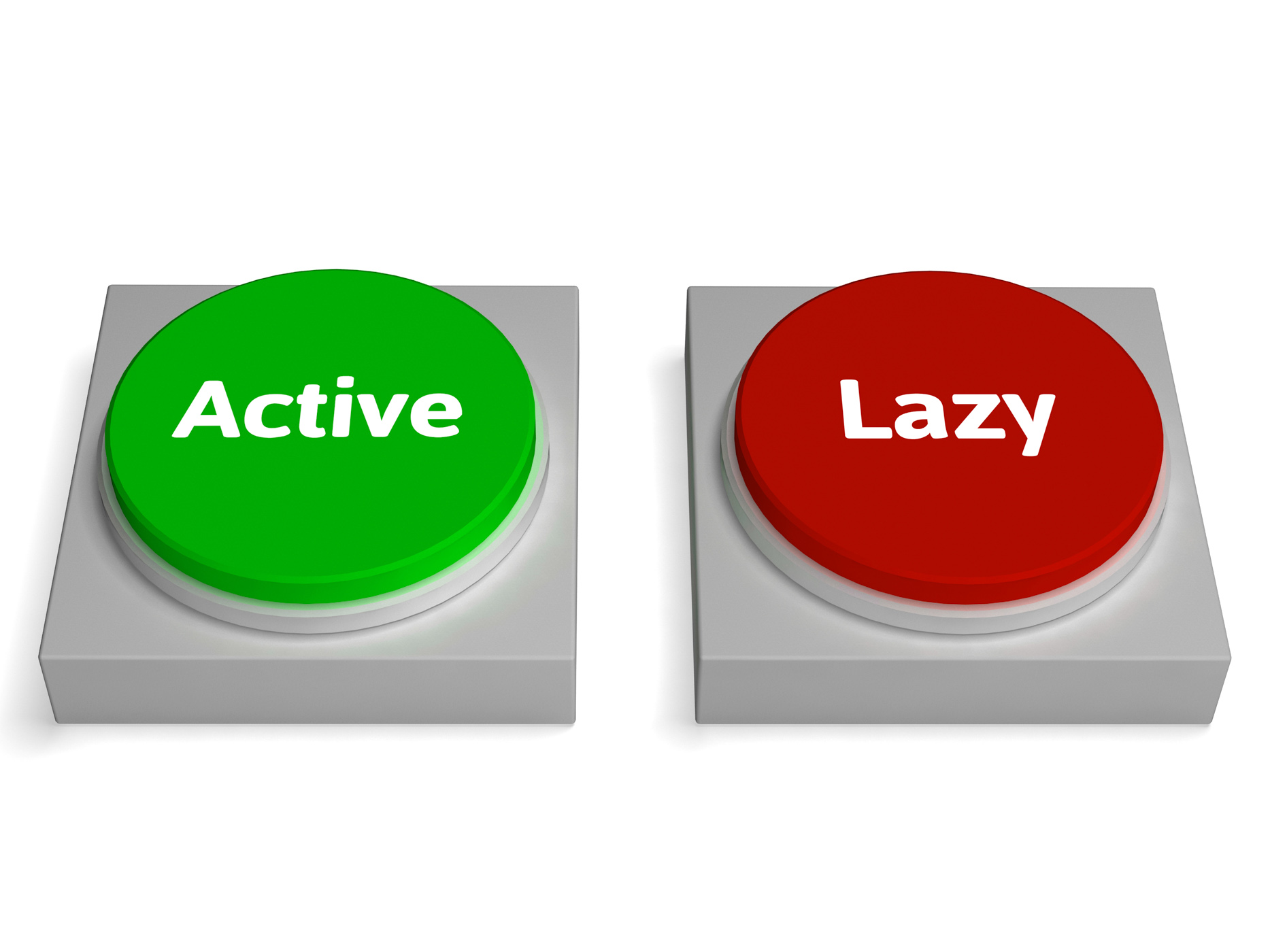 Active Lazy Buttons Shows Proactive Or Relaxing Lifestyle