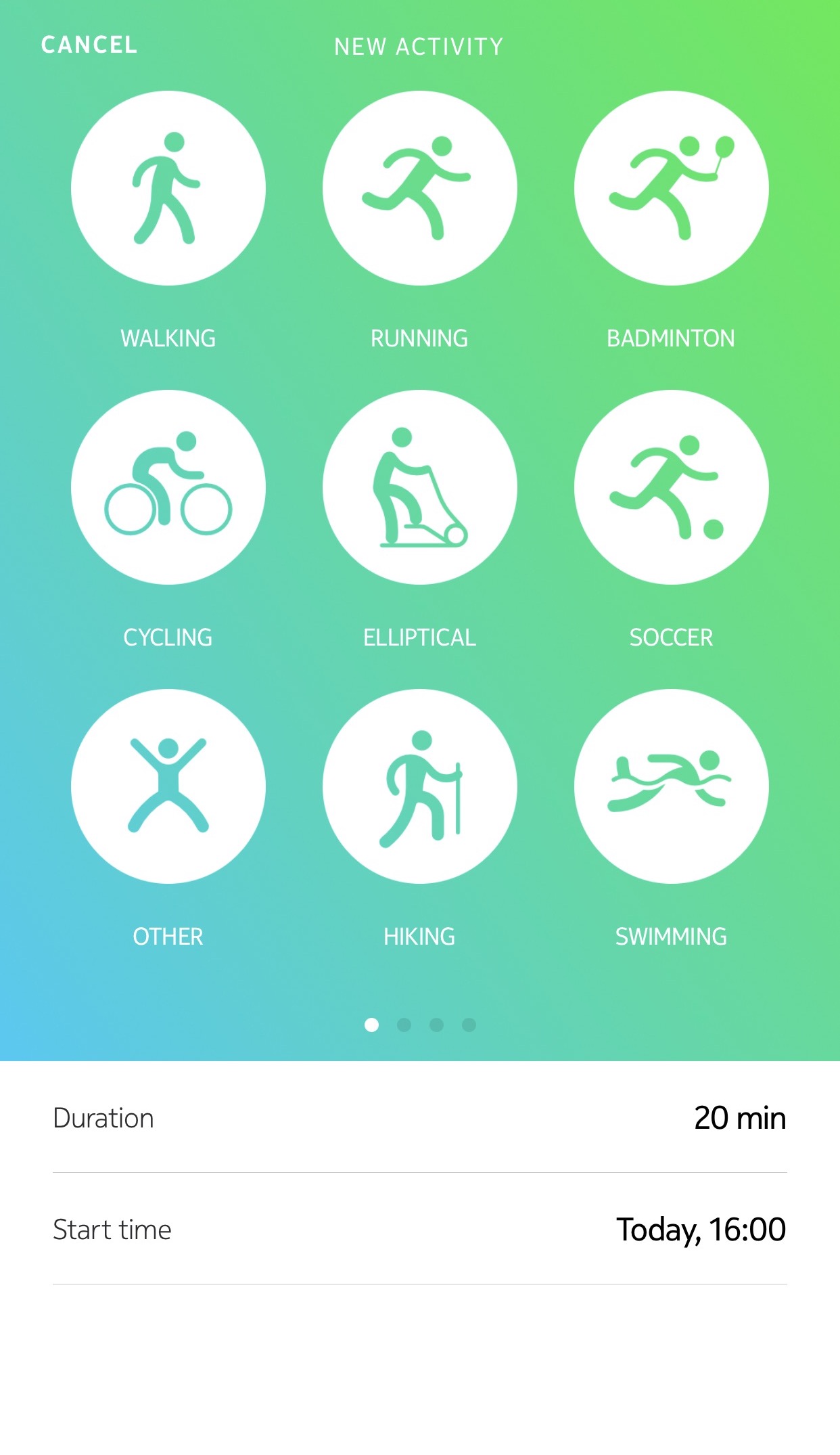 Health Mate - iOS App - Manually adding activities – Nokia