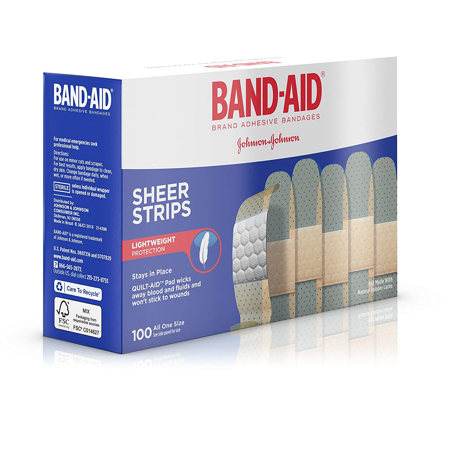 Amazon.com: Band-Aid Brand Adhesive Bandages Sheer, All One Size ...