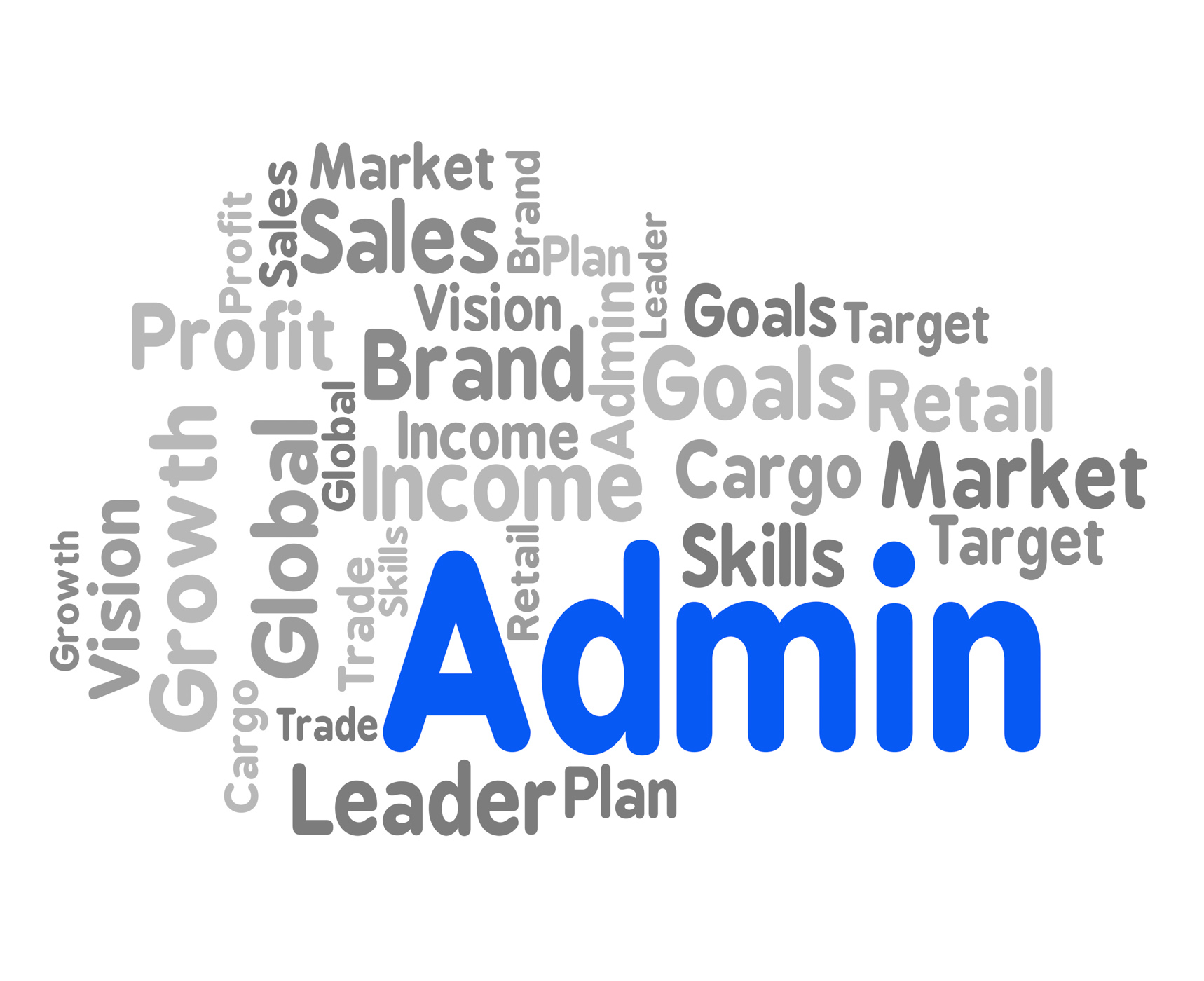 Admin word shows administration management and governance photo