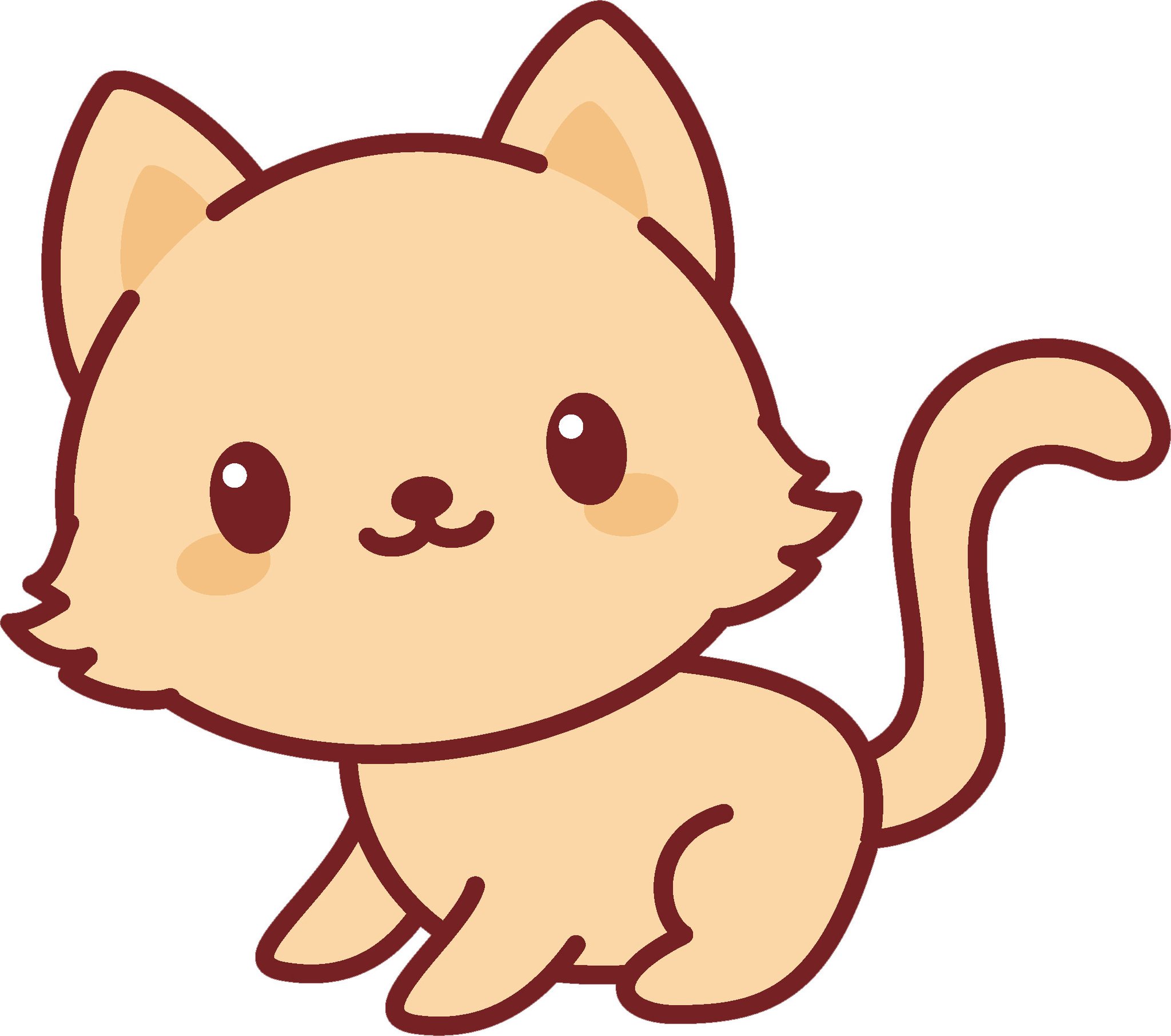 Adorable Cute Kawaii Animal Cartoon - Kitty Cat Vinyl Decal Sticker ...