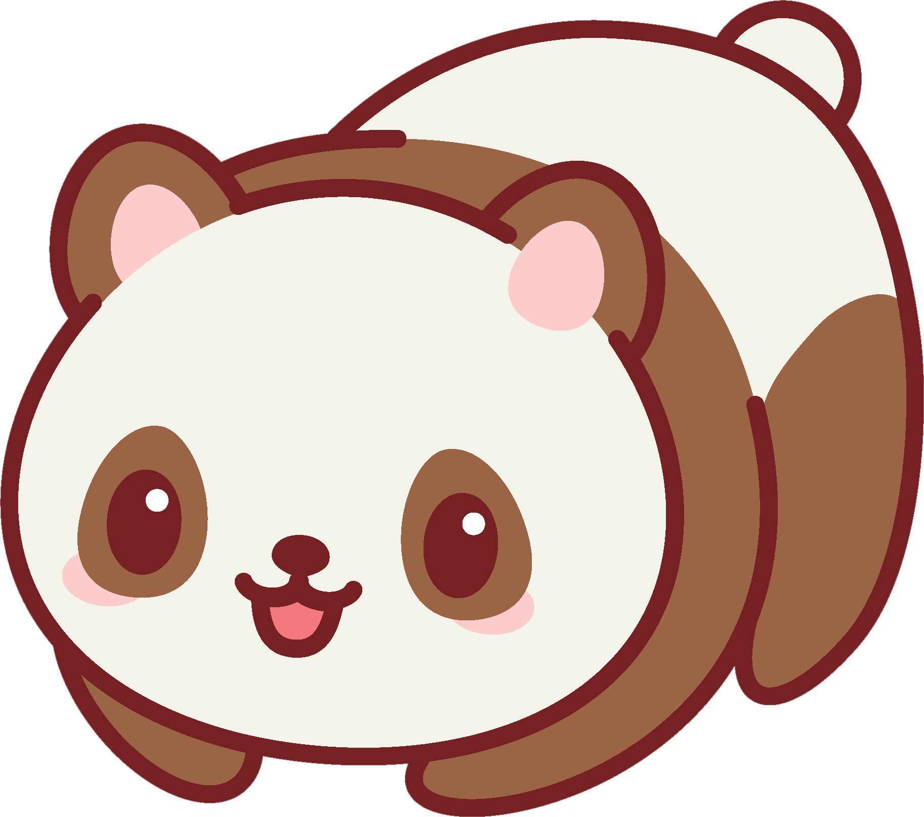Adorable Cute Kawaii Animal Cartoon - Panda Bear Vinyl Decal Sticker ...