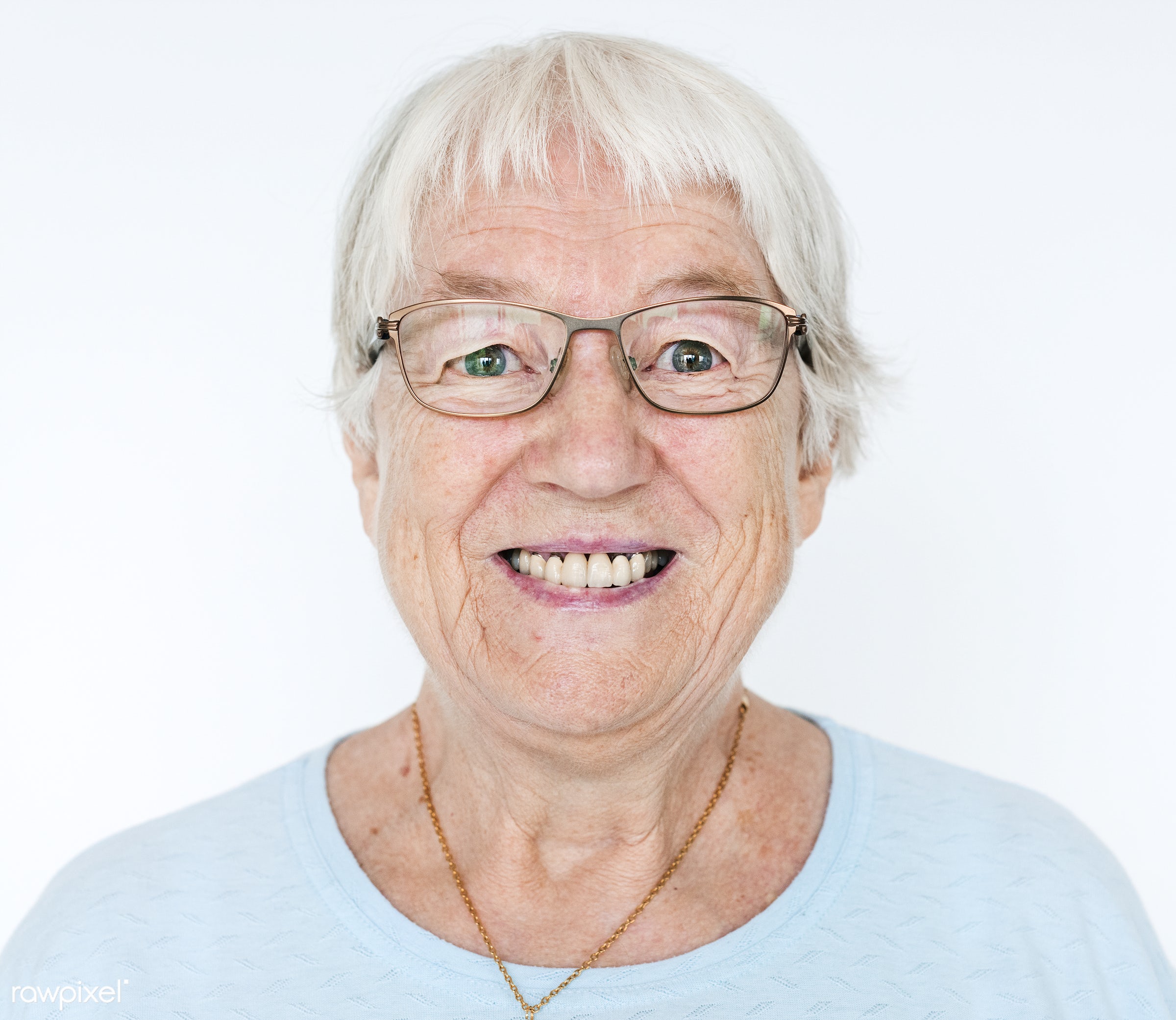 Portrait of smiling white elderly woman