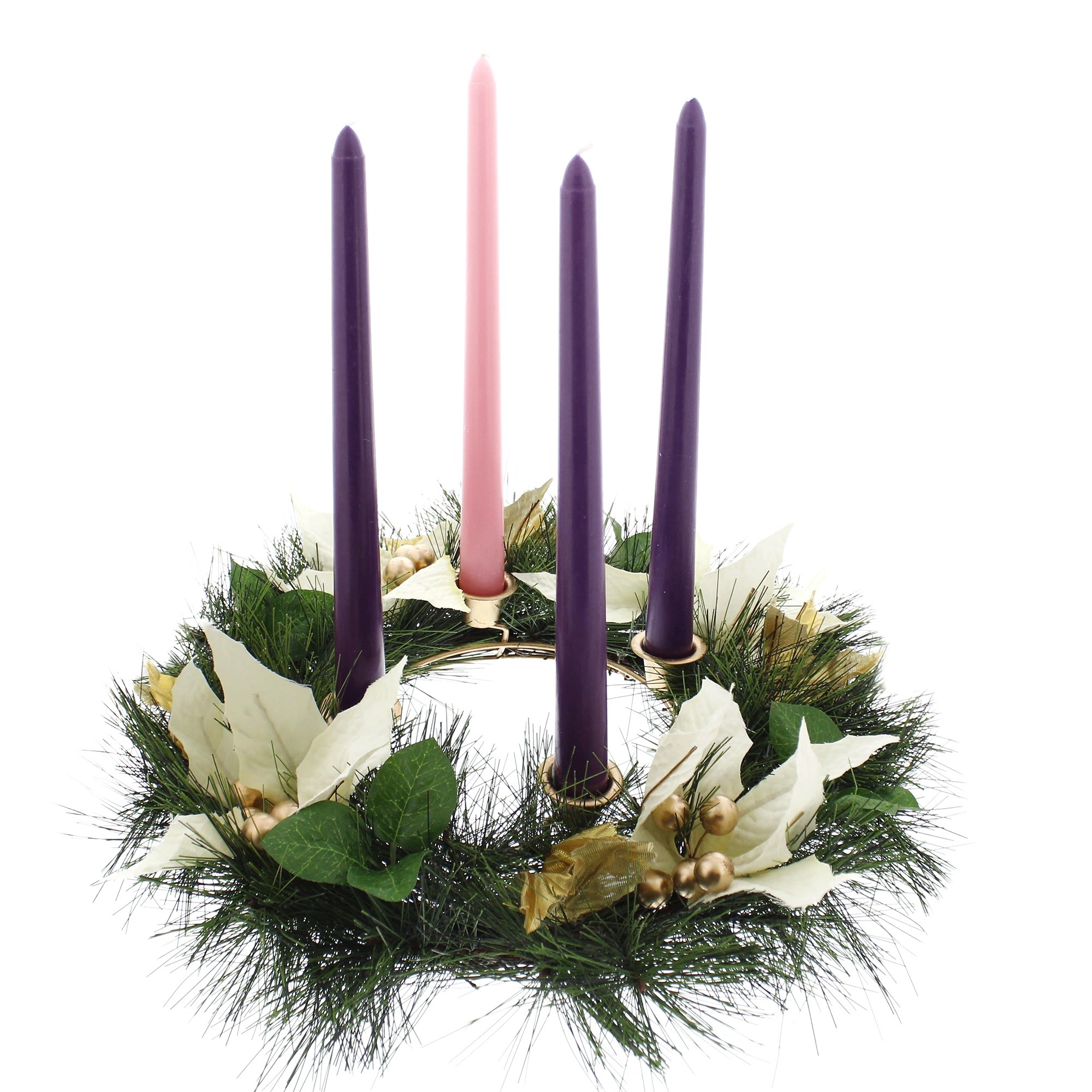 White Poinsettia Advent Wreath | The Catholic Company