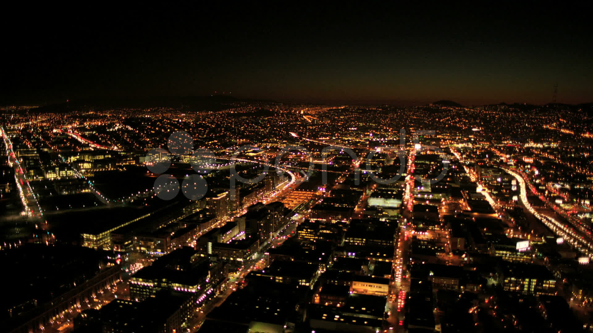 Aerial photo of city during night time