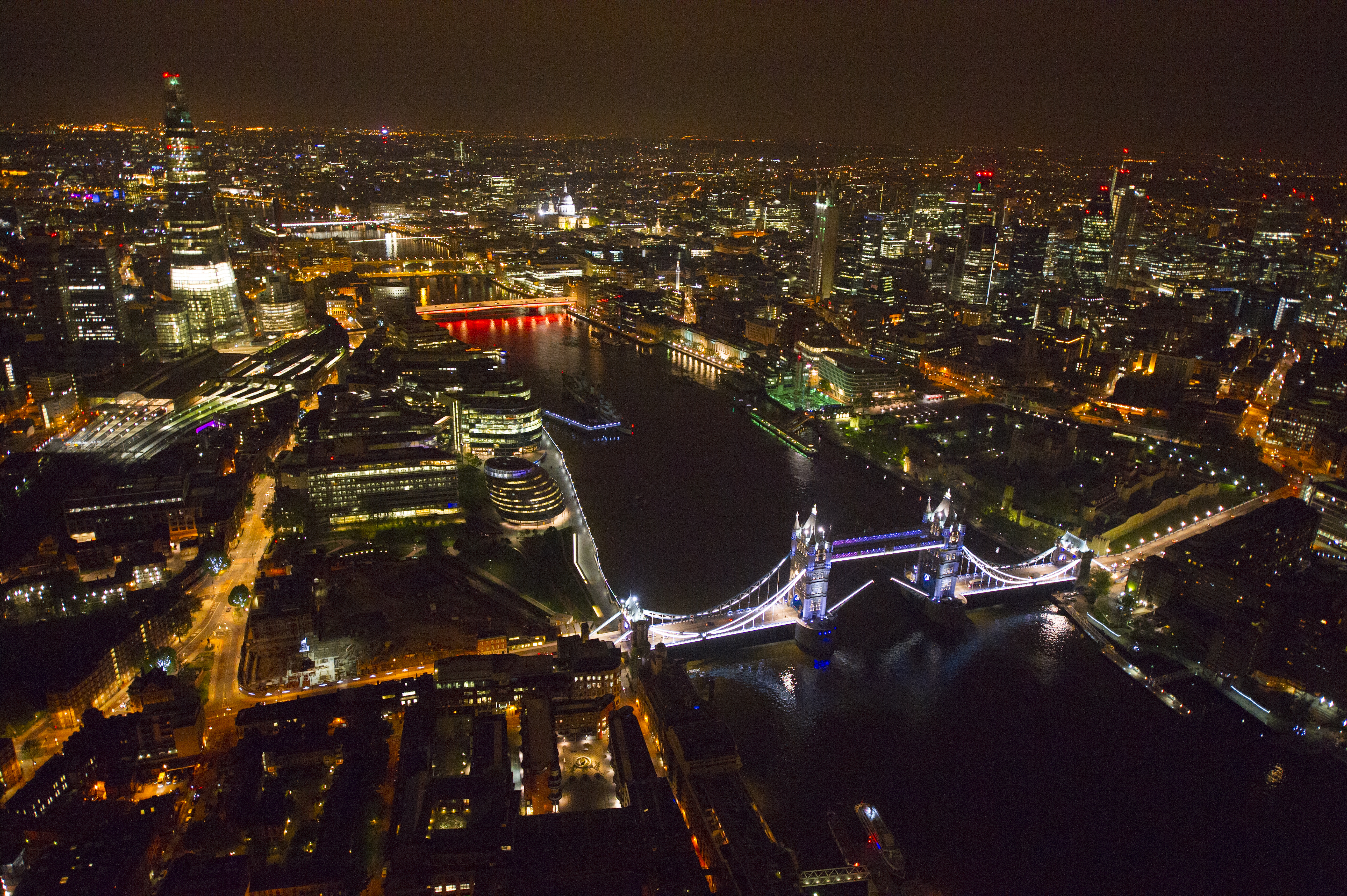 Photo: A Lovely Aerial Photo of London Taken At Night For Your ...