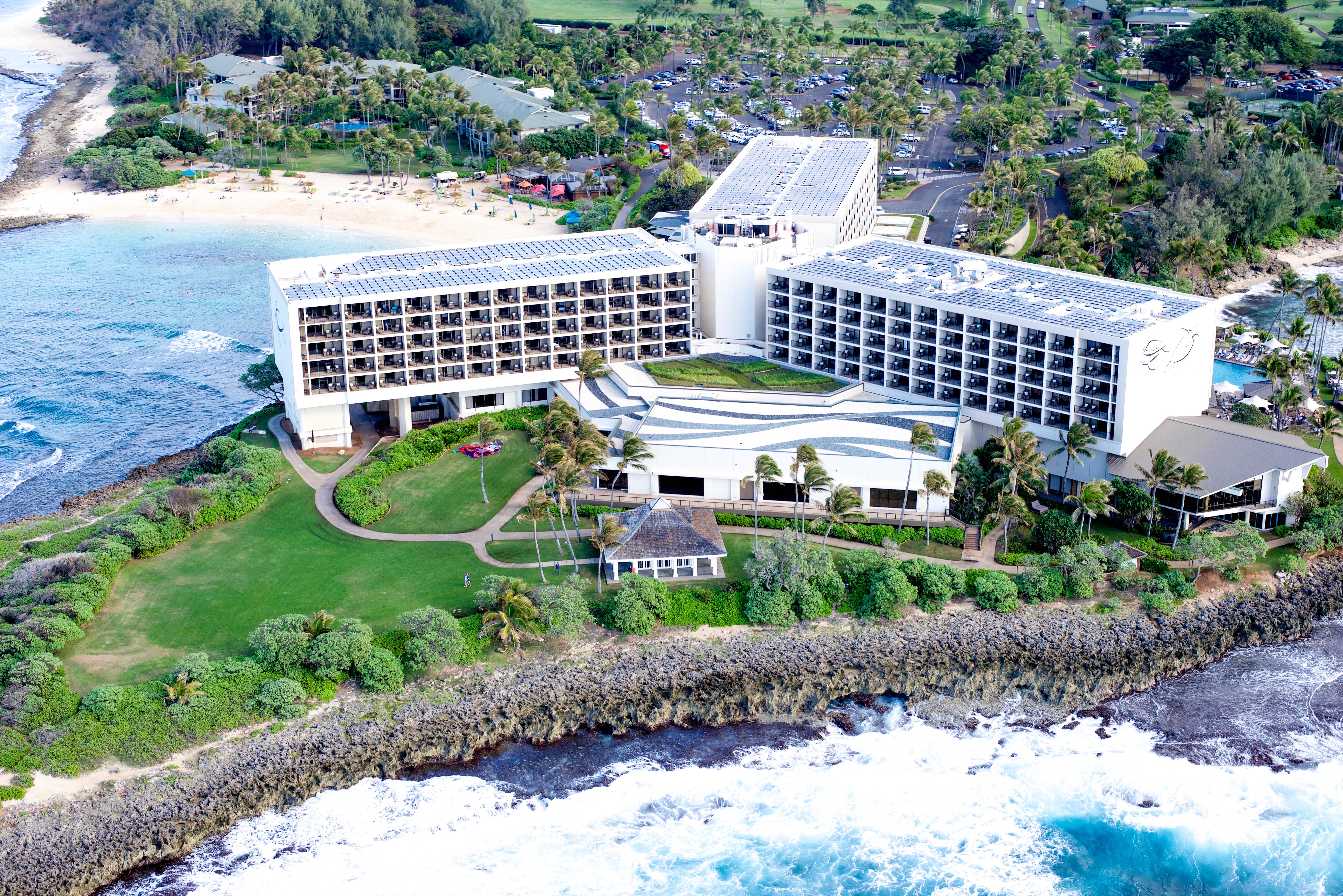 Aerial Photography of Building Near Cliff Beside Body of Water, Architecture, Resort, Water, Tropical, HQ Photo
