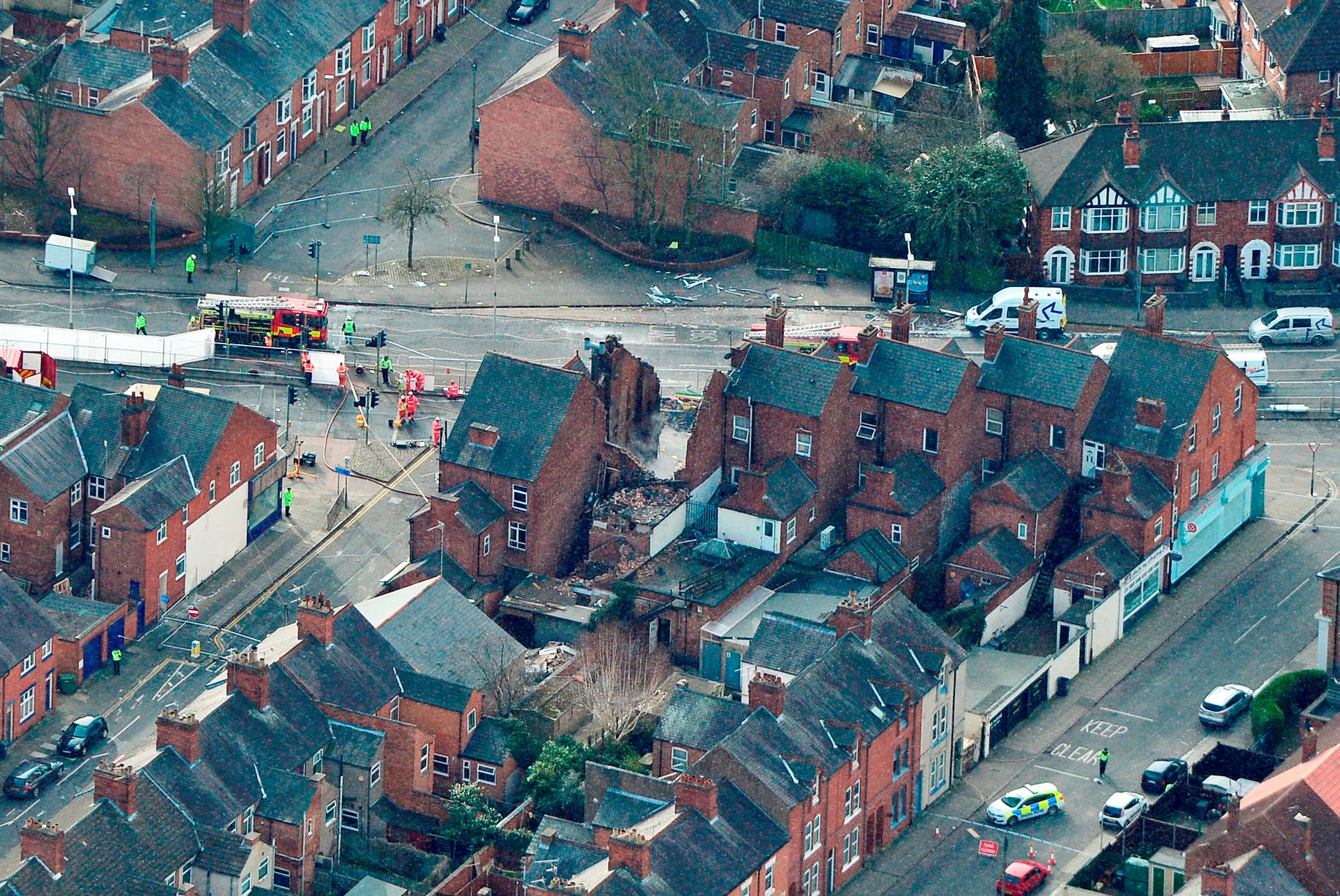 Aerial view of explosion site in Hinckley Road - Leicestershire Live