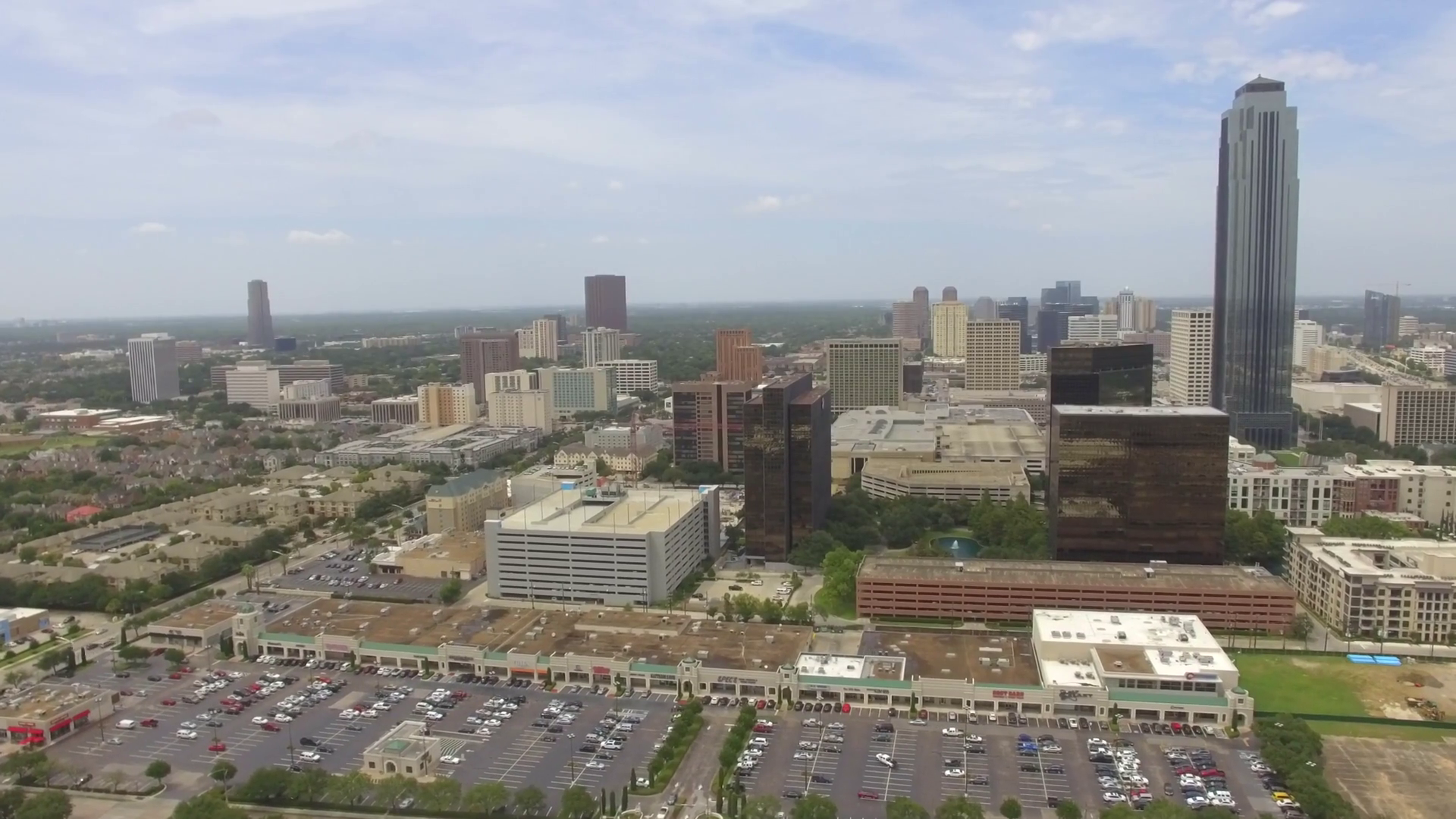 Aerial view of Galleria Mall area in Houston Stock Video Footage ...