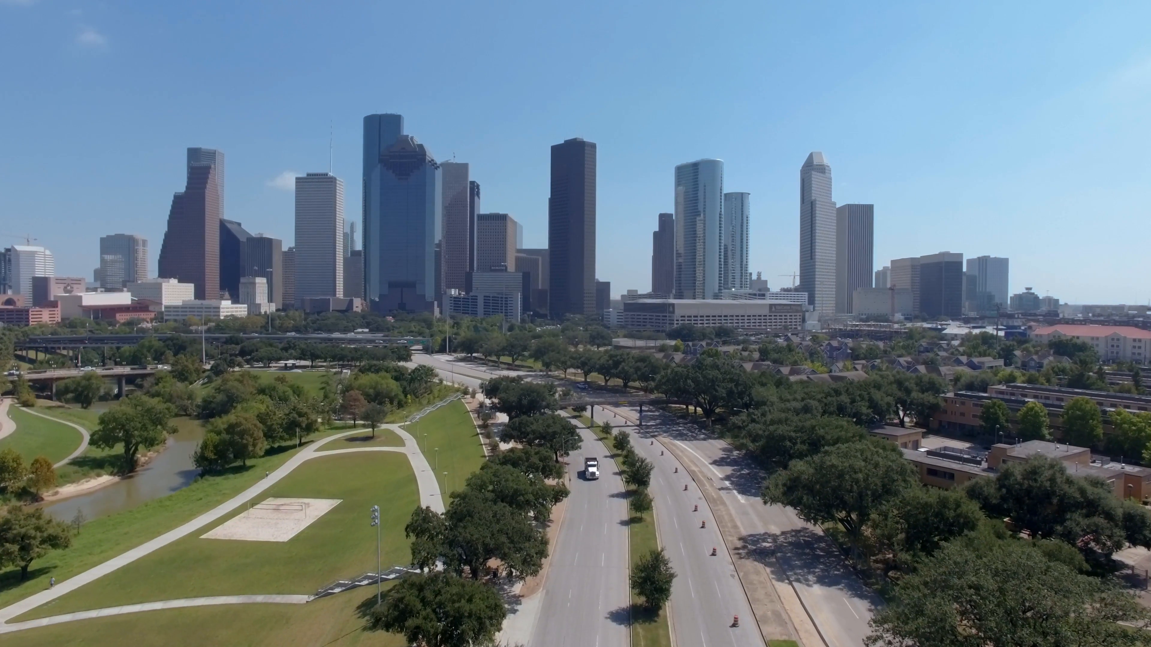 Aerial view of Downtown Houston Stock Video Footage - VideoBlocks