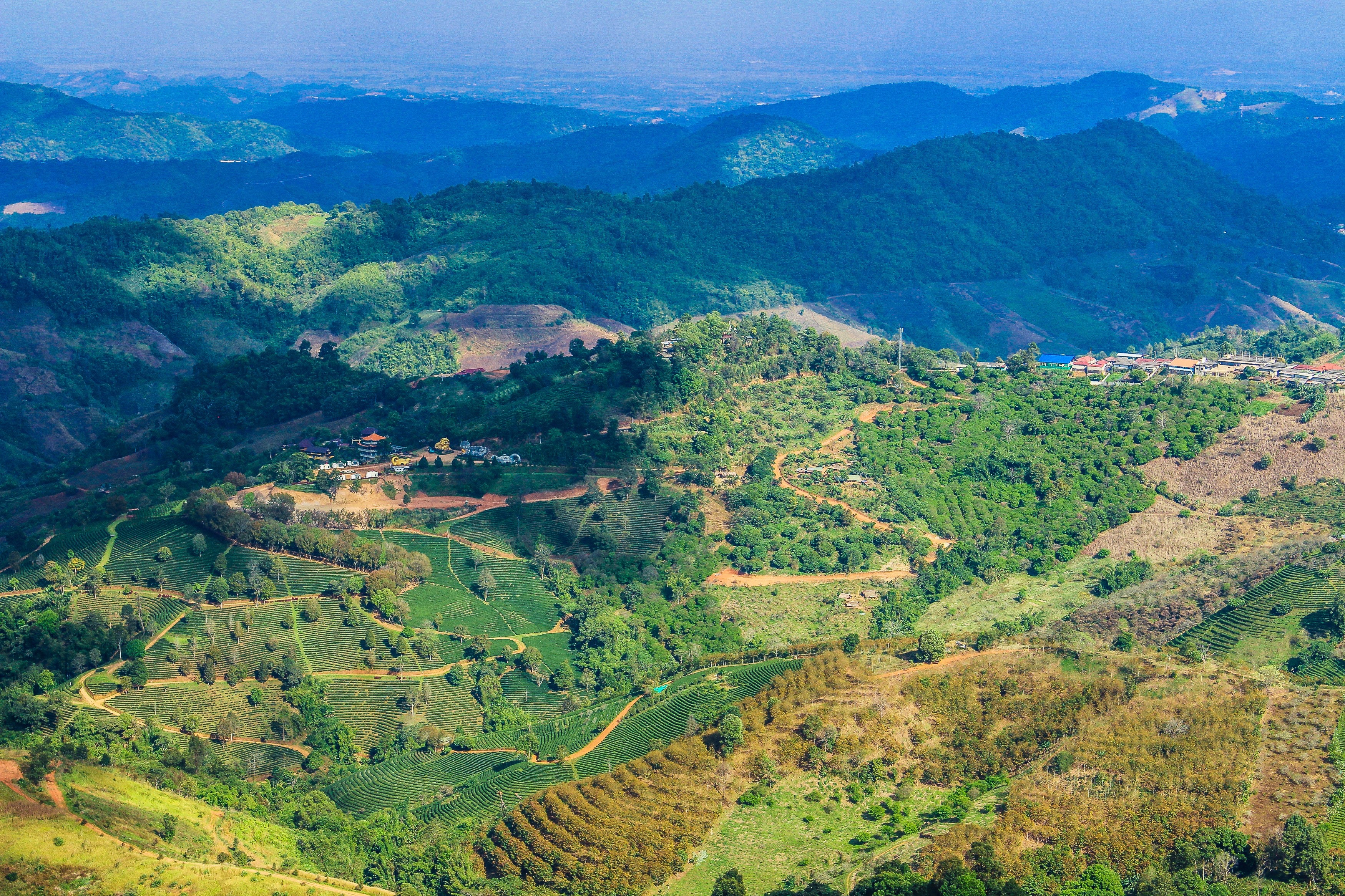 Aerial view photography of mountain