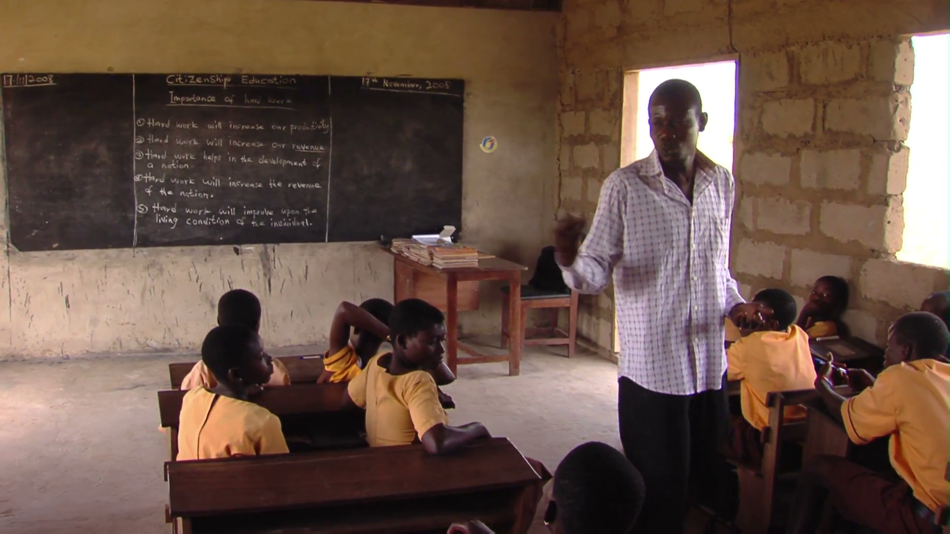 Teacher teaching in a classroom in Africa. Stock Video Footage ...