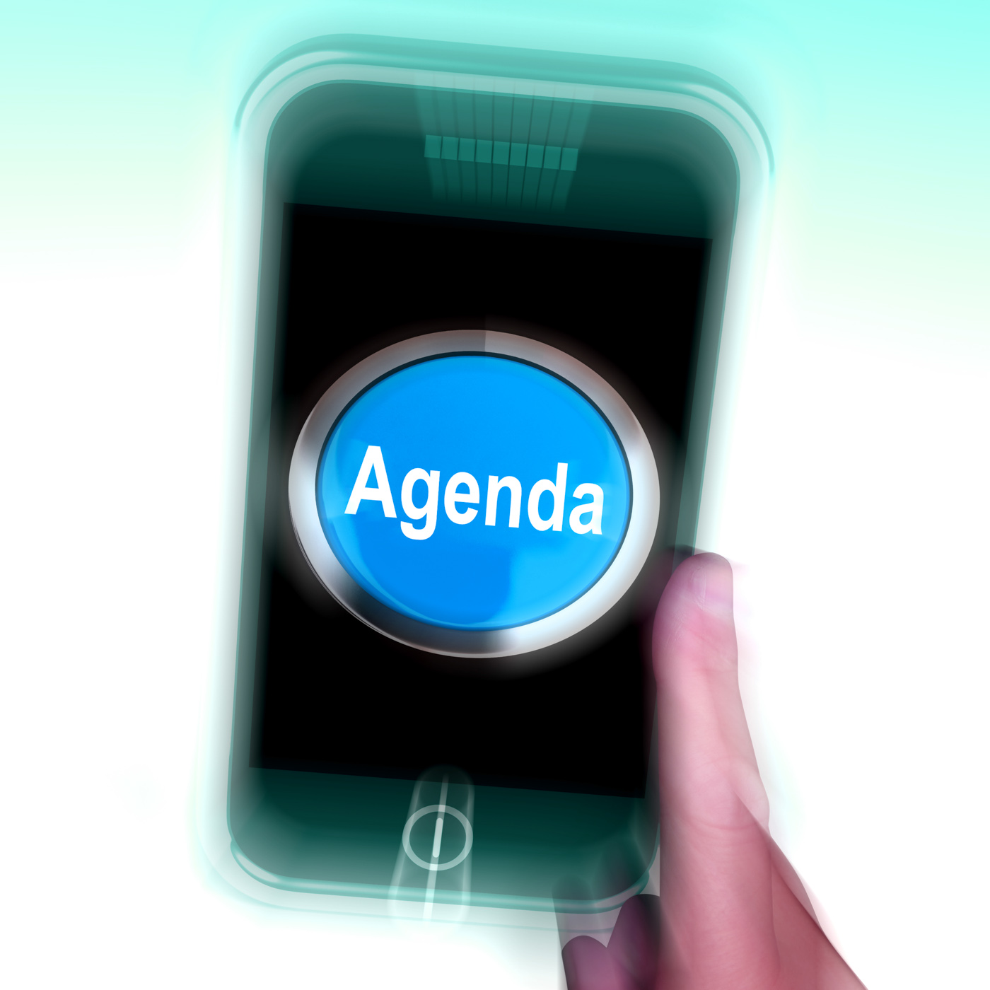 Agenda on mobile phone shows schedule program photo