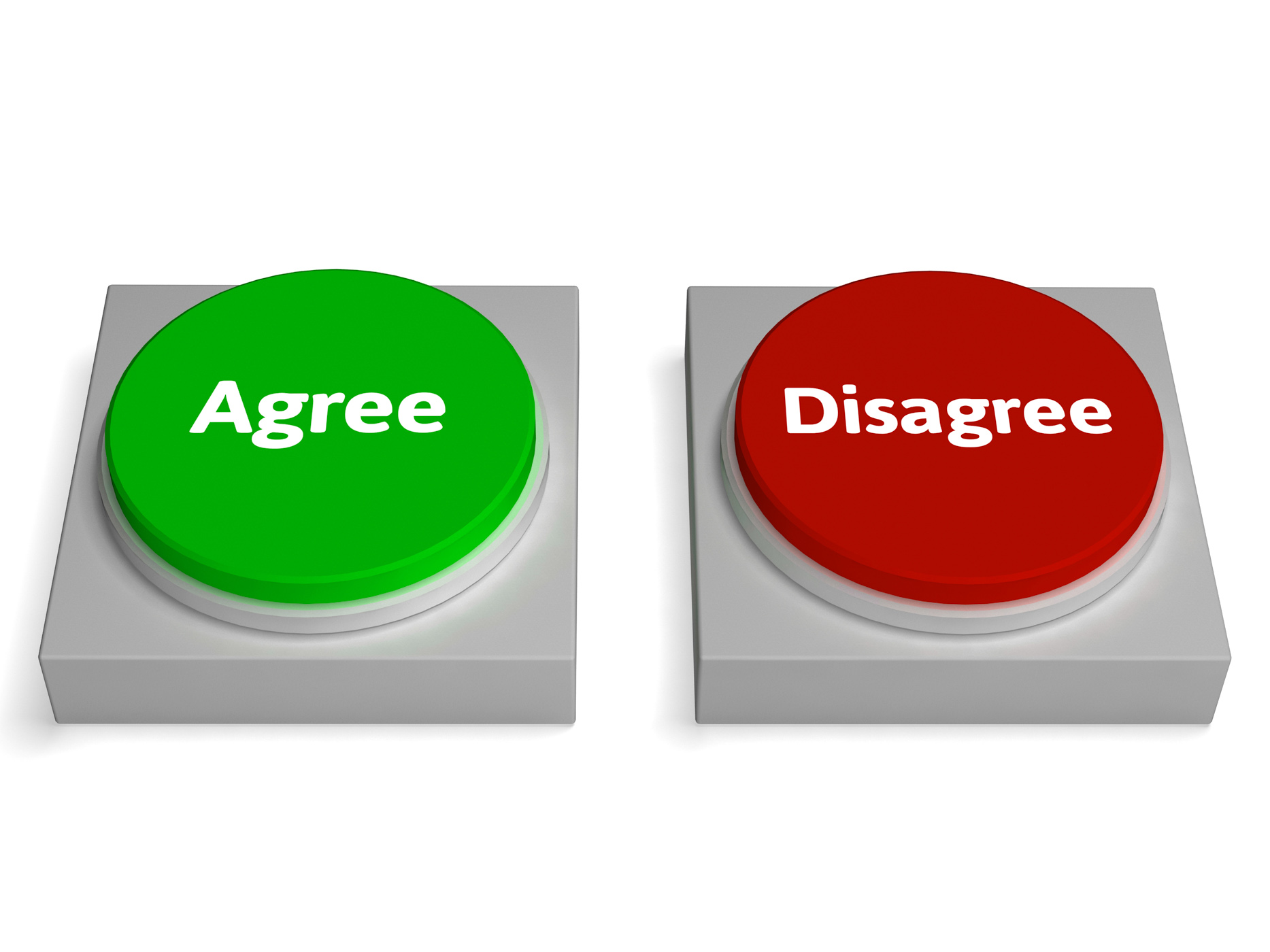 Agree disagree buttons shows agreement photo