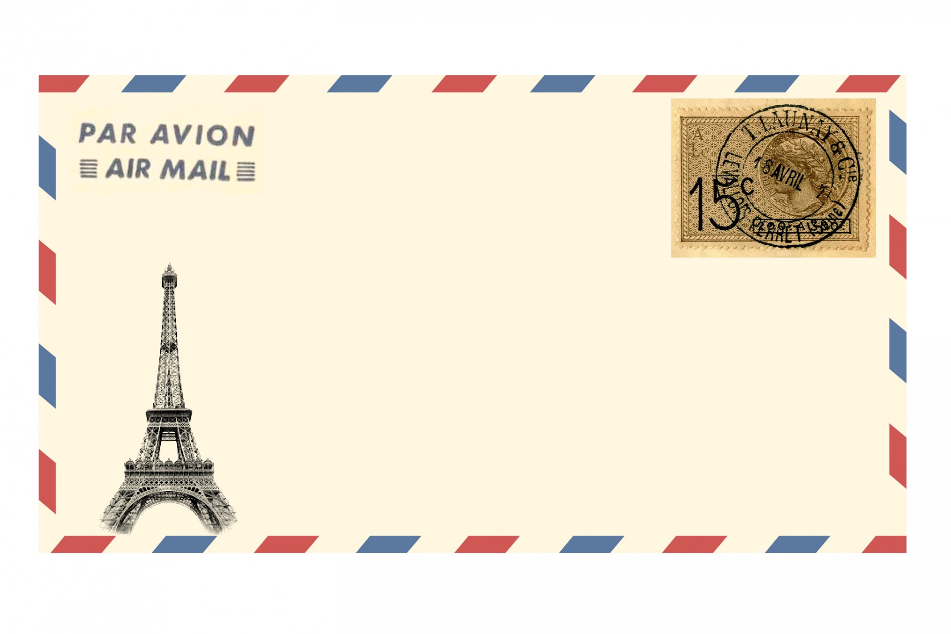 Air Mail Envelope Eiffel Tower Free Stock Photo - Public Domain Pictures