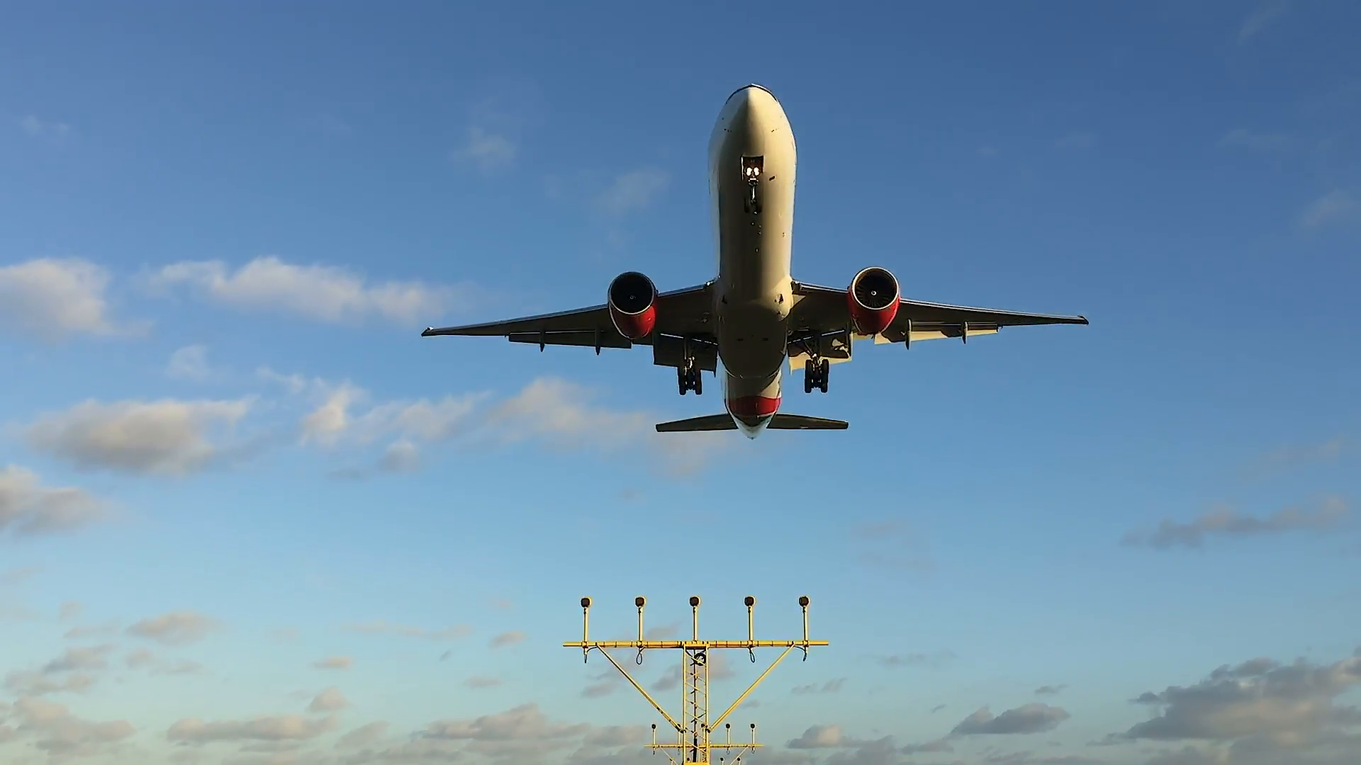 Jet plane flying overhead landing Stock Video Footage - Videoblocks