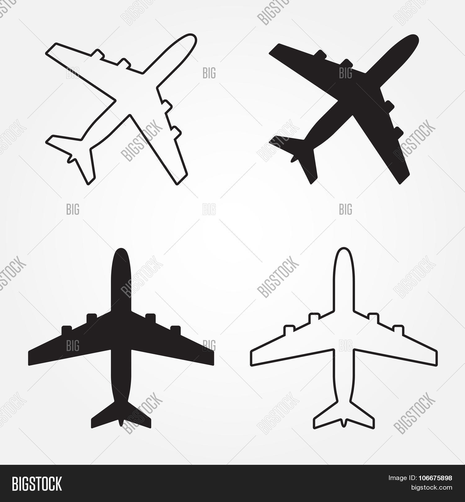 Aircraft Airplane Icon Set. Vector & Photo | Bigstock