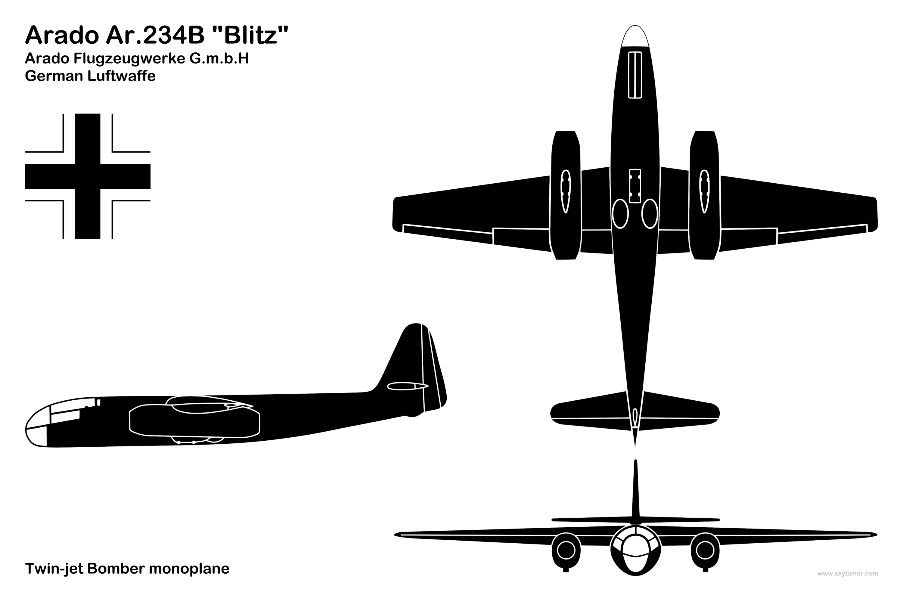 Aircraft 3-View and Silhouette Drawings