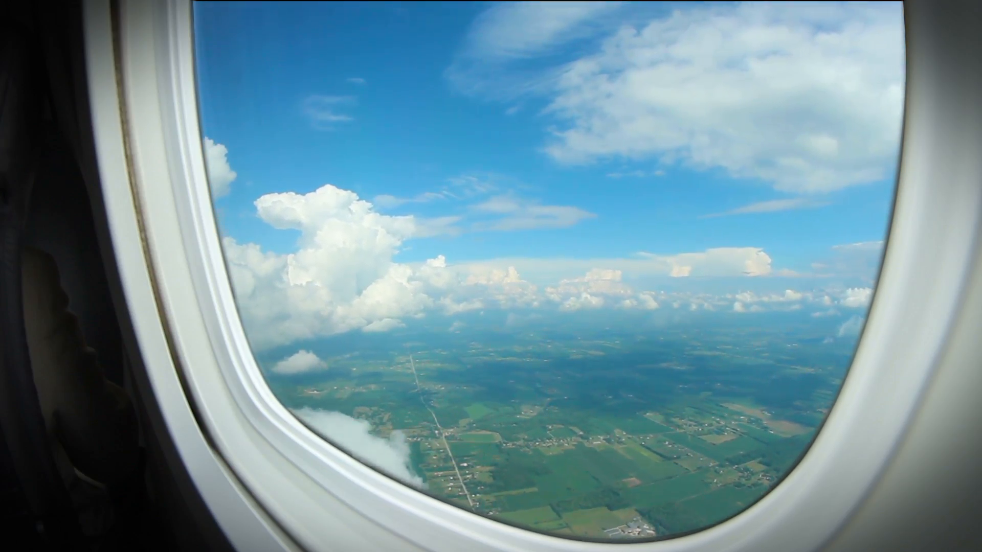 Airplane Window Passenger Looking Out Clouds Stock Video Footage ...