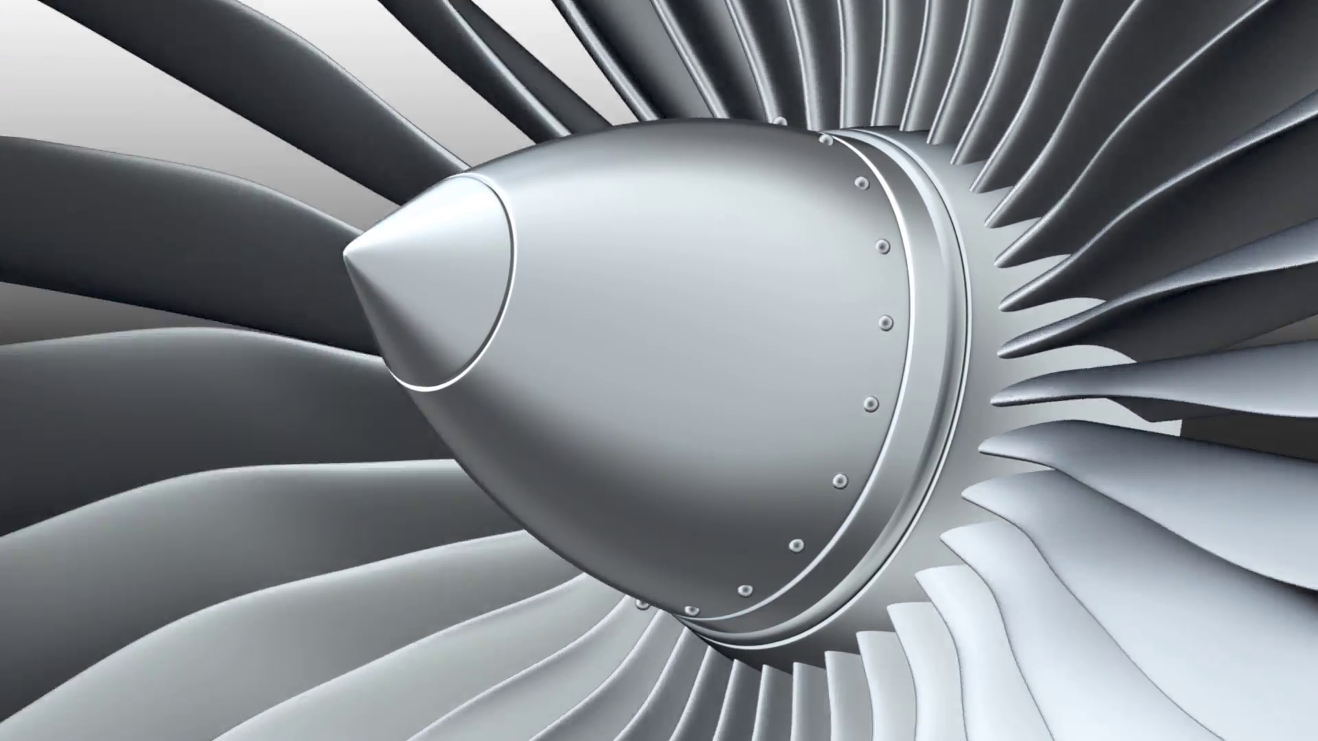 Jet engine, turbine blades of airplane, 3d animation, seamless loop ...