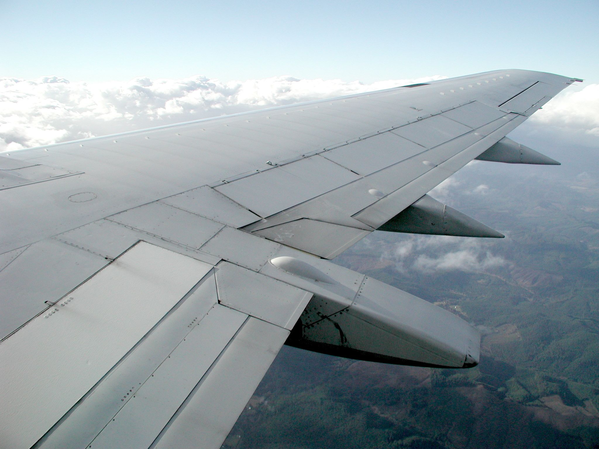 An airplane wing photo