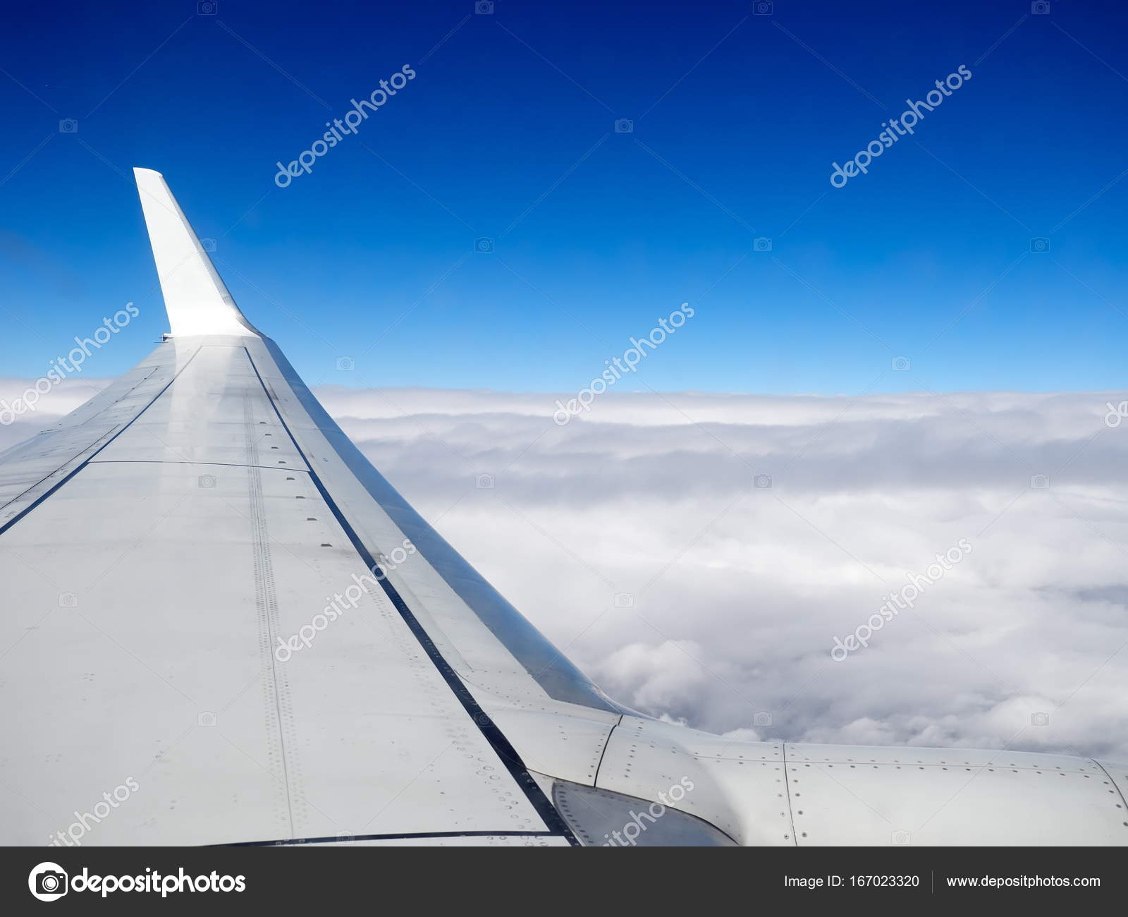 view of jet plane wing — Stock Photo © bereta #167023320