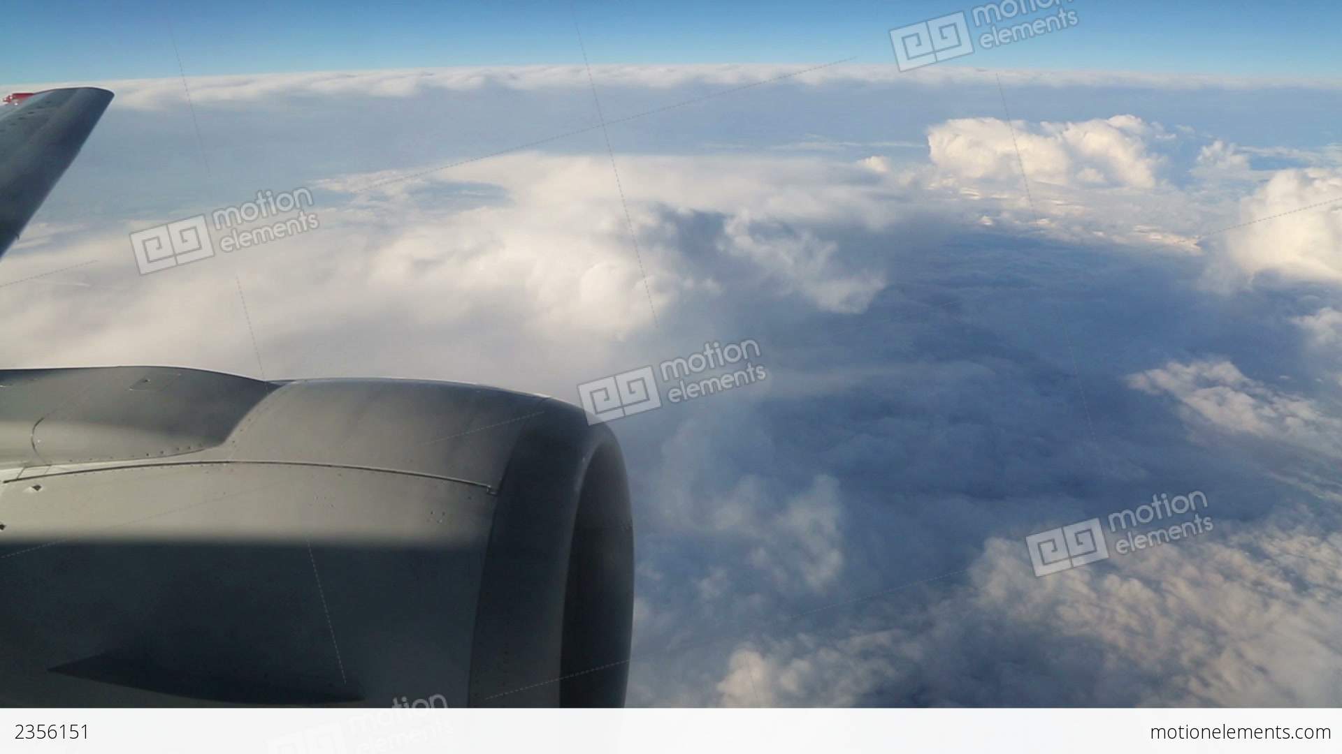 View From Airplane On Clouds Wing And Engine Stock video footage ...