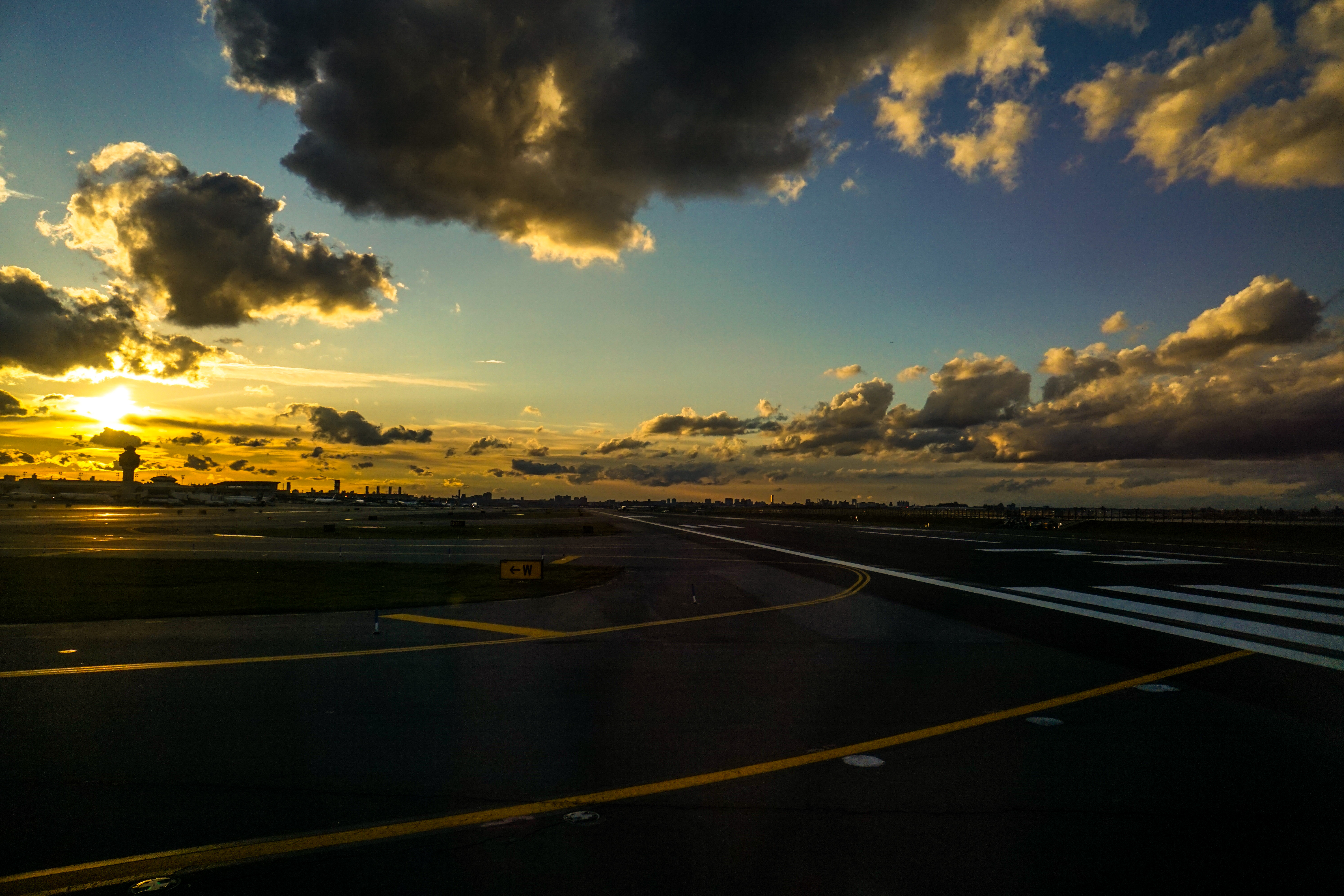 Airport Runway, Airport, Clouds, Runway, Sunset, HQ Photo