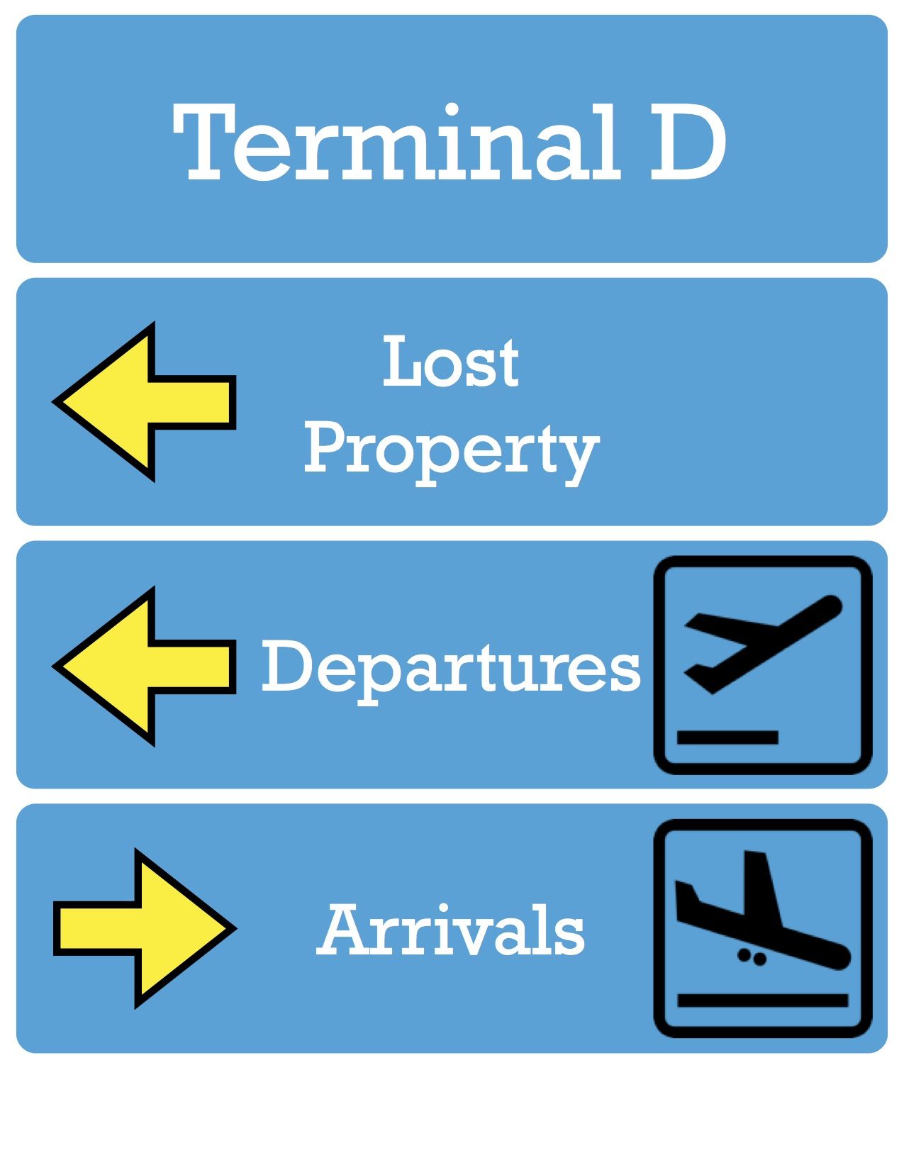 ESL Travel English Airport Activity: Pretend Airport signs (3/8) - I ...