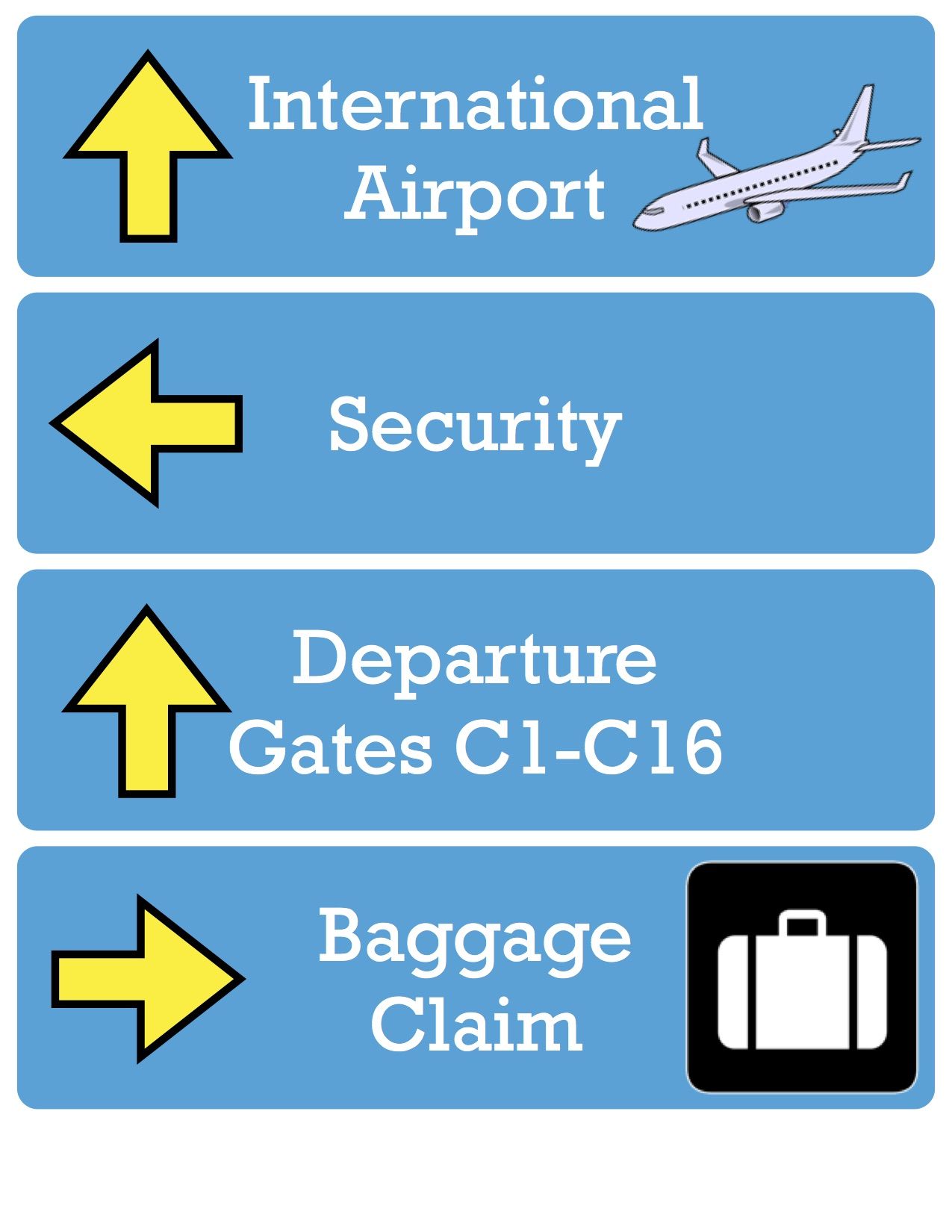 ESL Travel English Airport Activity: Pretend Airport signs (1/8) - I ...