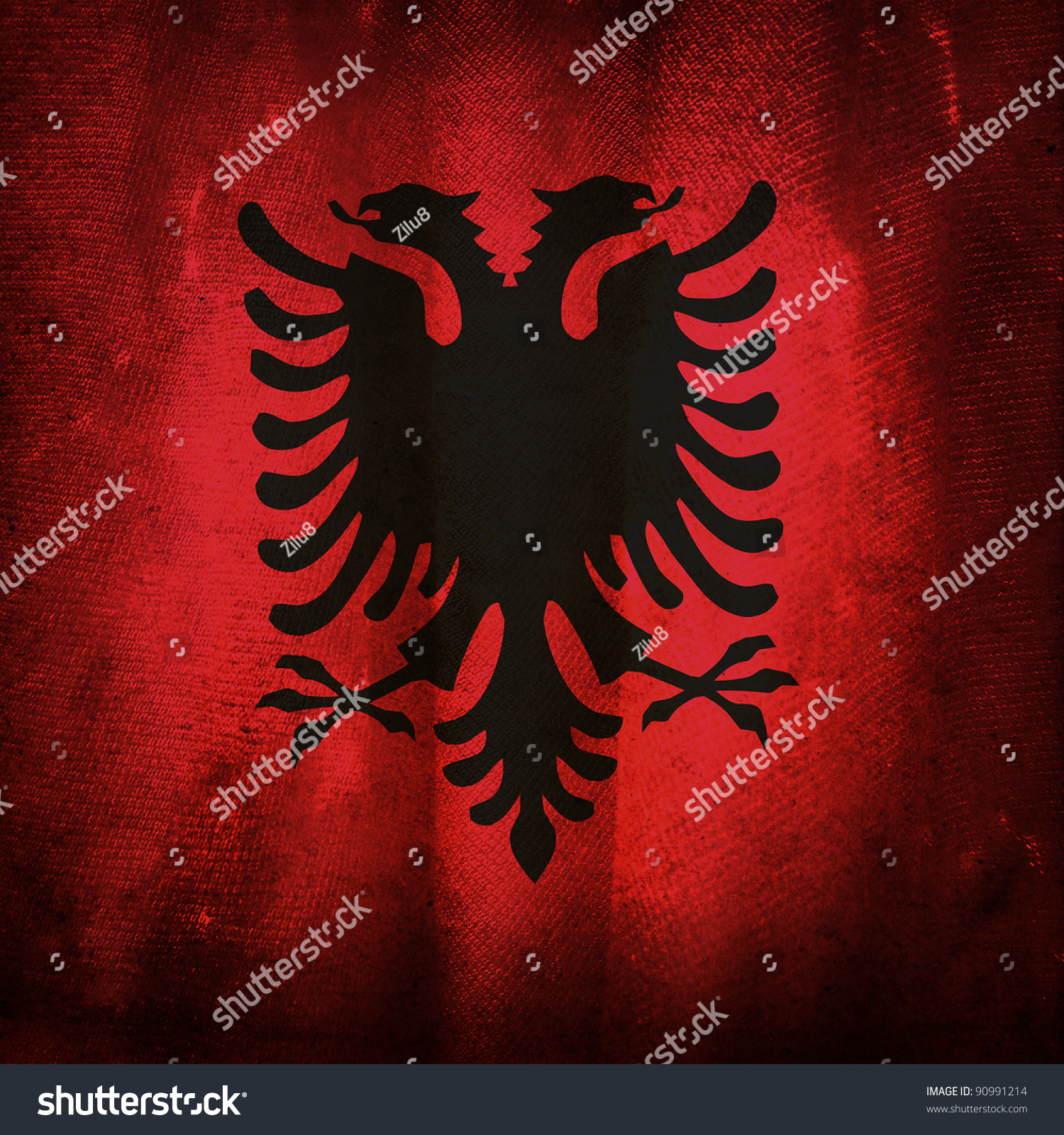 Old Grunge Flag Albania Stock Photo (Royalty Free) 90991214 ...