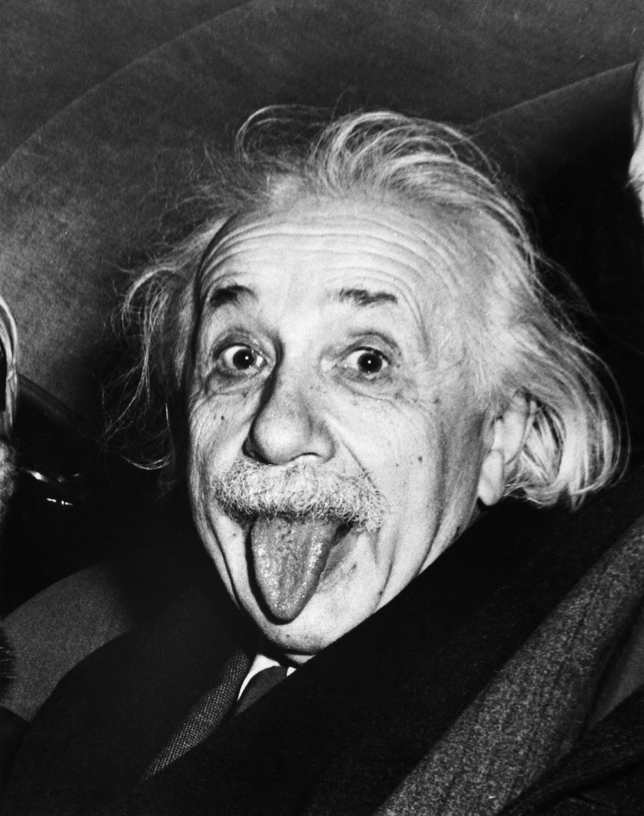 Einstein sticking his tongue out, 1951