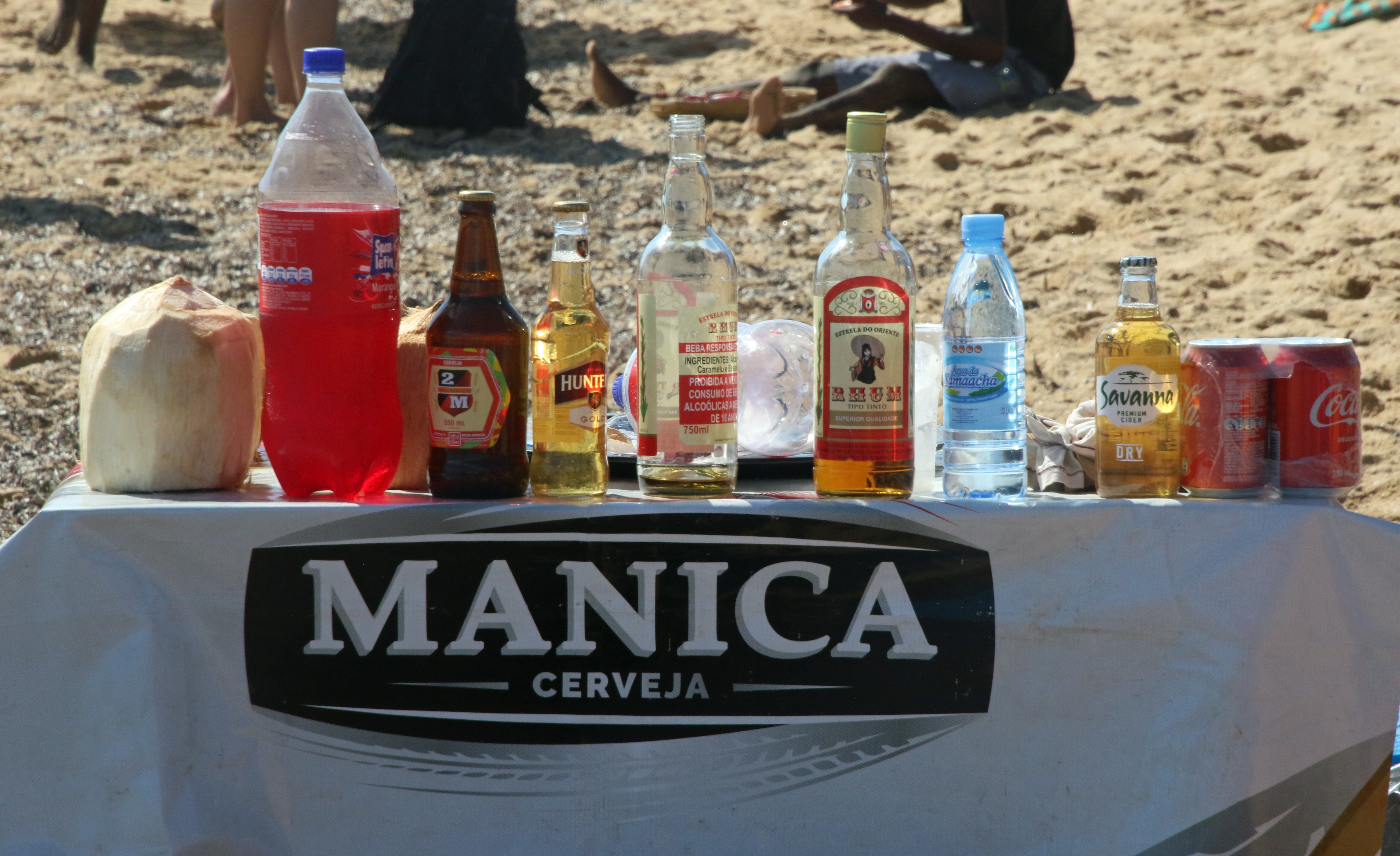 Alcoholic beverages on the beach photo