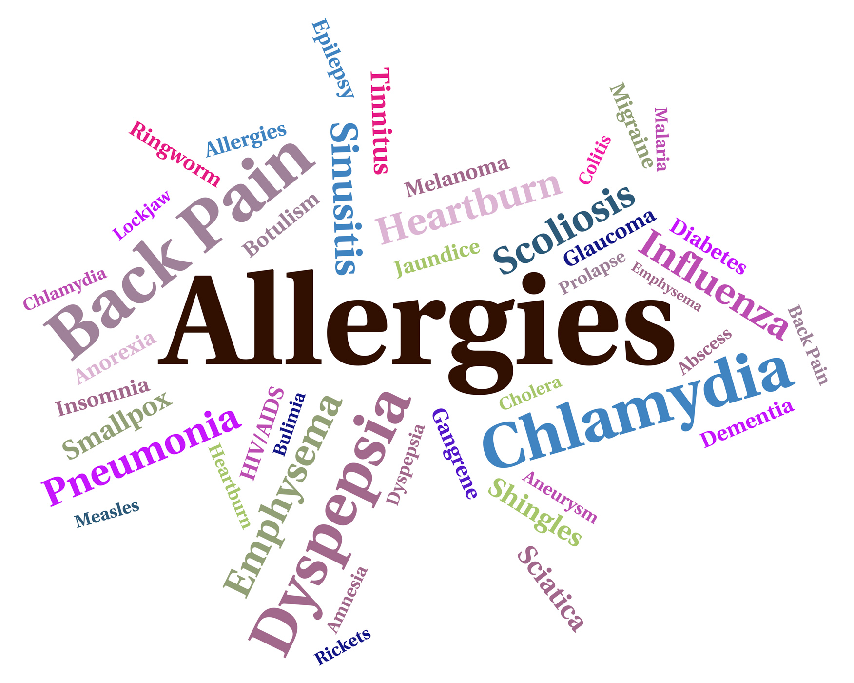 Allergies problem shows ill health and affliction photo