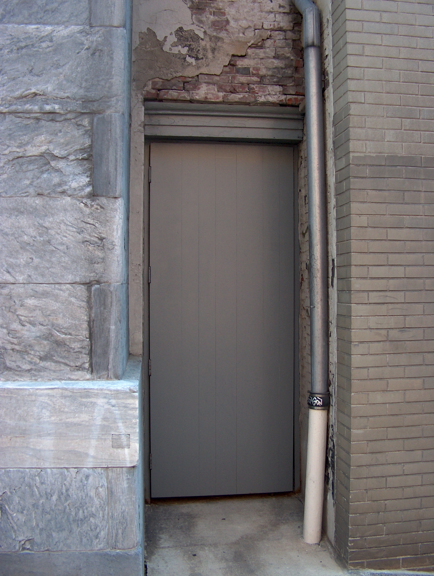 Downtown Philly butler alley door. Metal with wood veneer over it ...