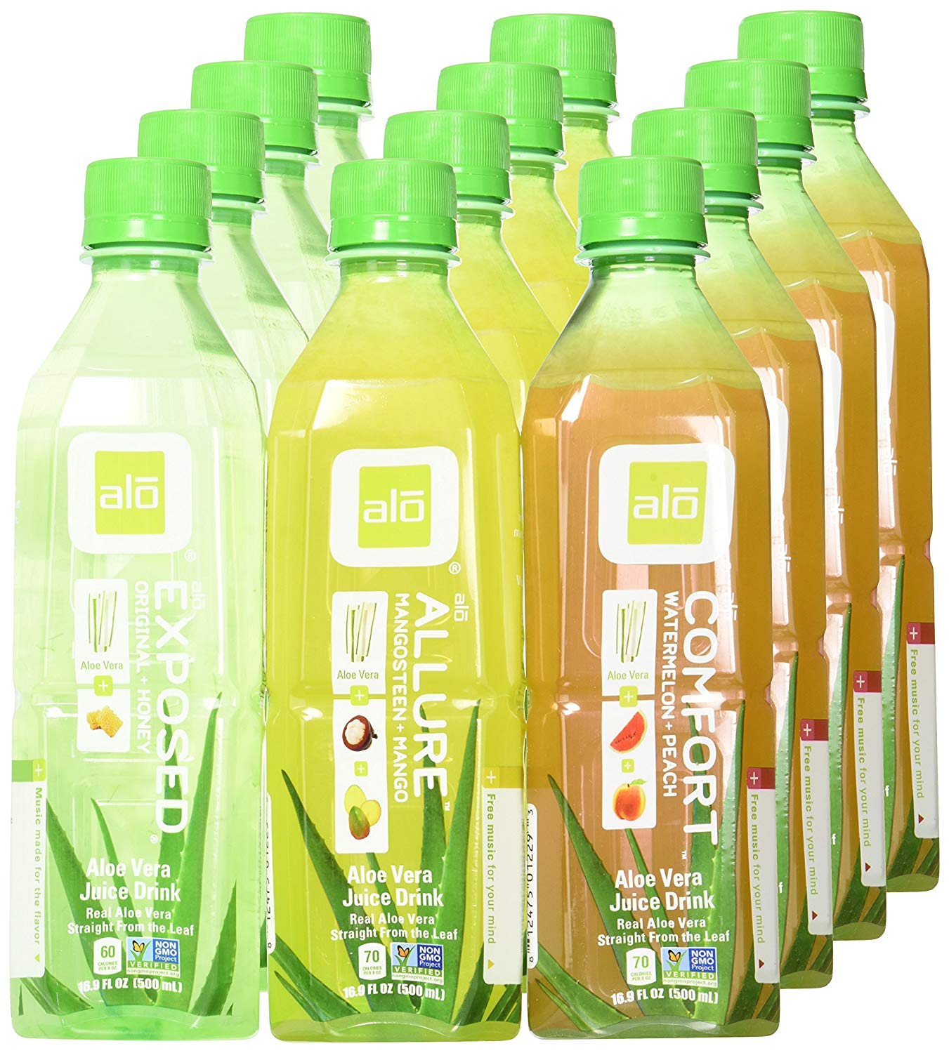Amazon.com : alo Aloe Vera Drink Variety 16.9 oz Bottle (Pack of 12 ...