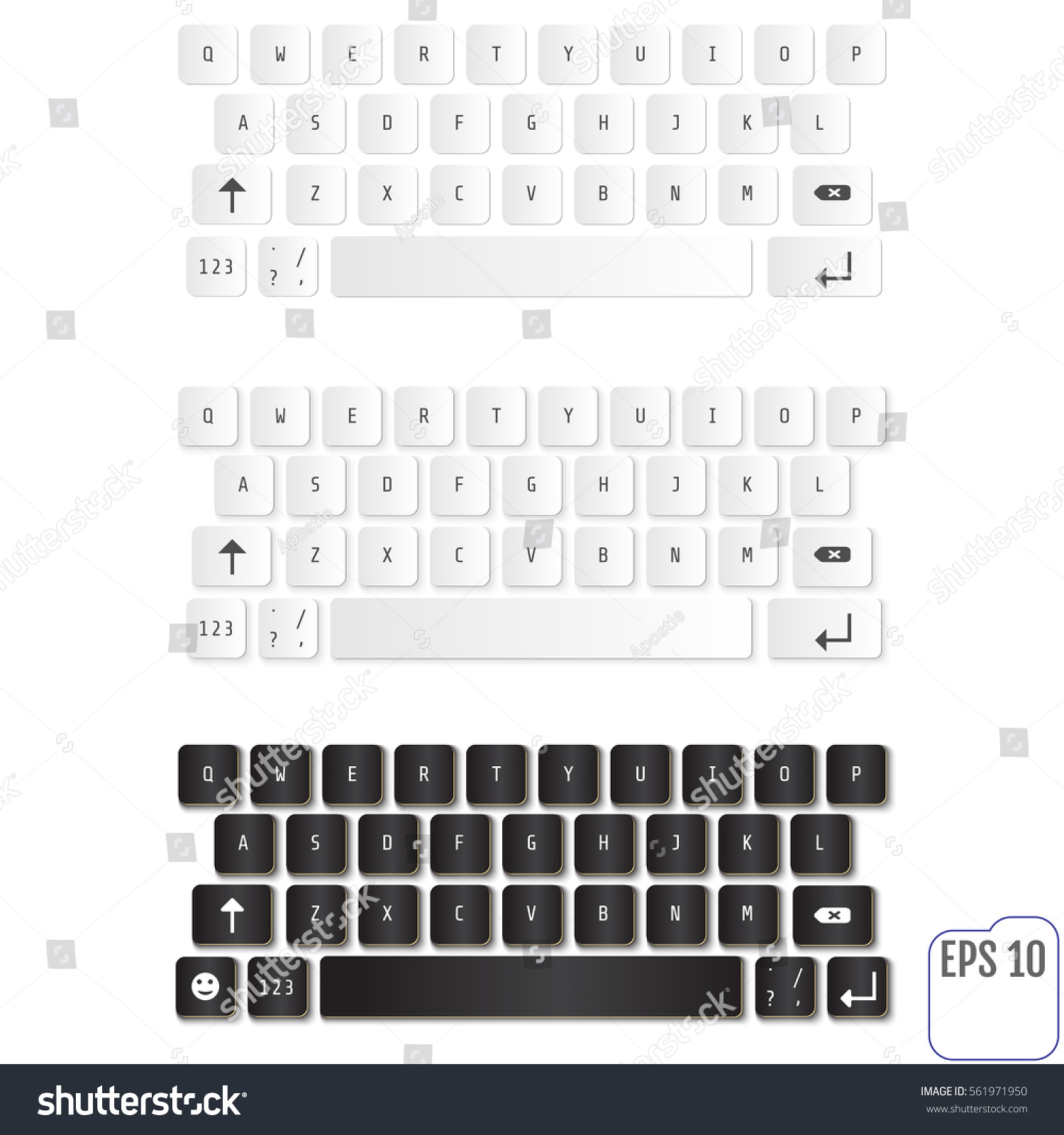 Modern Realistic Keyboard Smartphone Tablet Pc Stock Photo (Photo ...