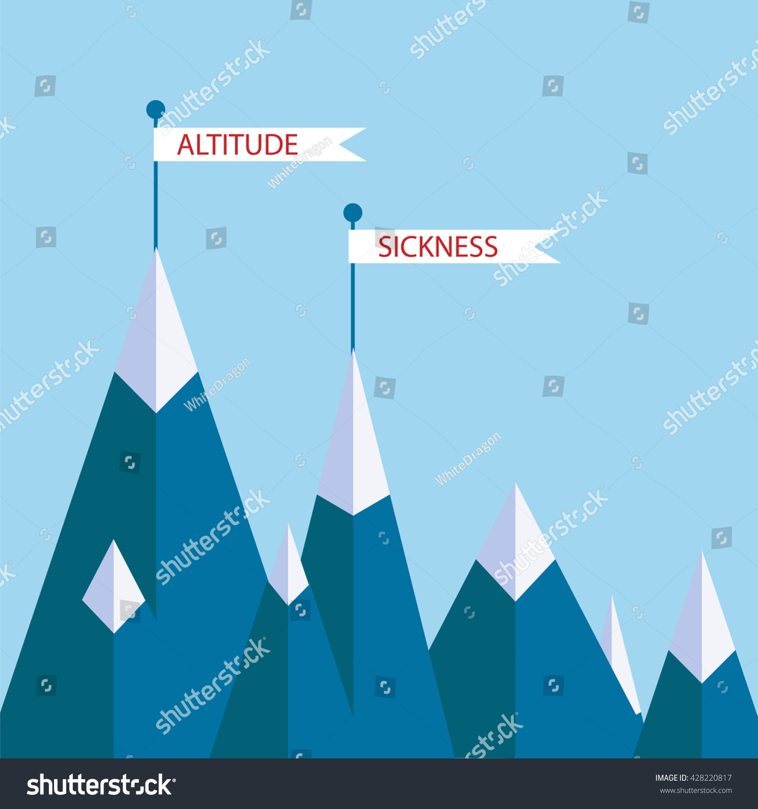 Altitude Sickness Mountains Concept Vector Illustration Stock Vector ...