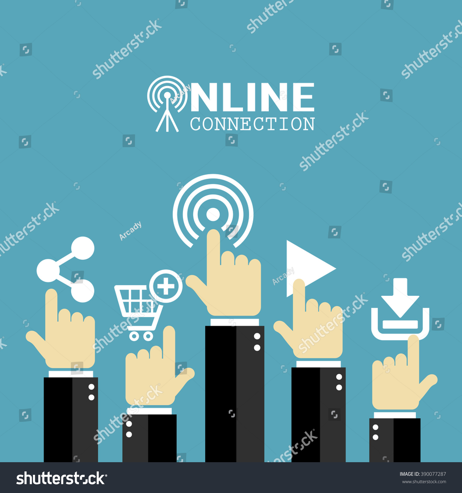 Stay Always Connected Online Life Conceptual Stock Vector 390077287 ...