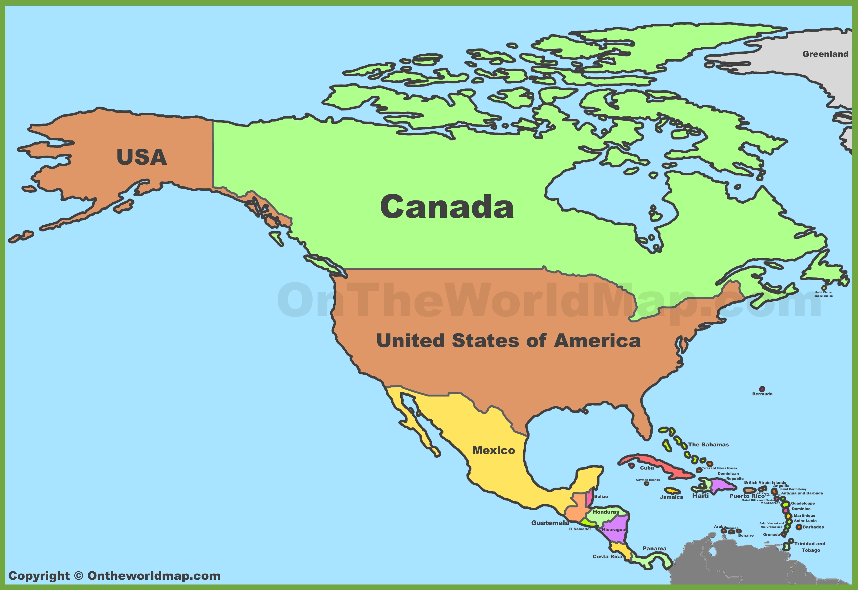 North America Maps | Maps of North America - OnTheWorldMap.com ﻿