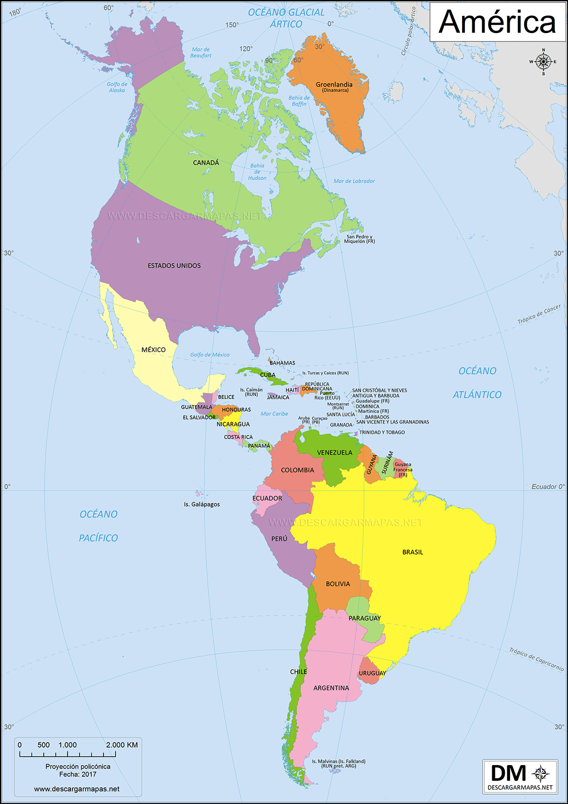 Mapas de América- DESCARGAR MAPAS