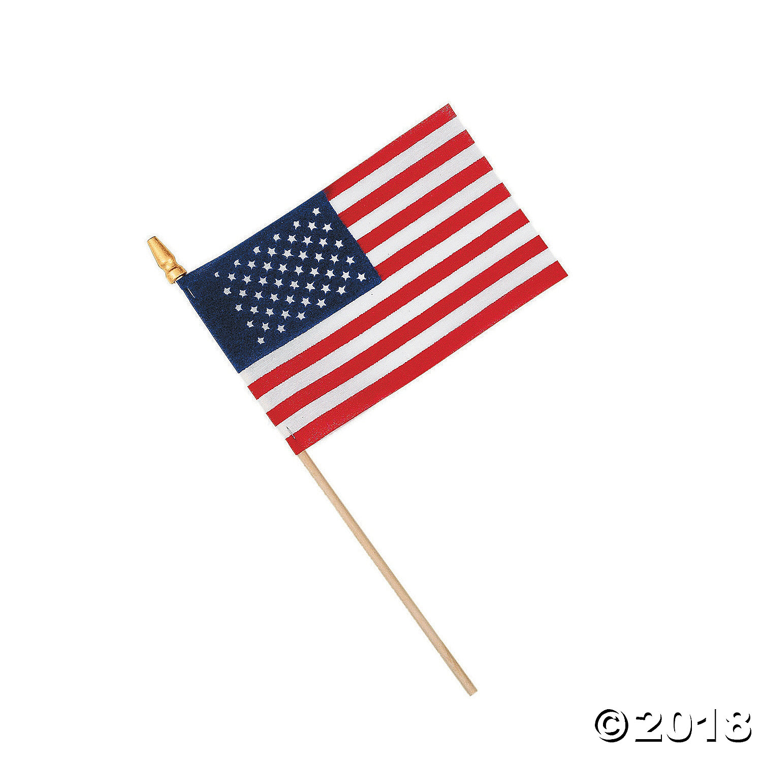 Small Cloth American Flags on Wooden Sticks